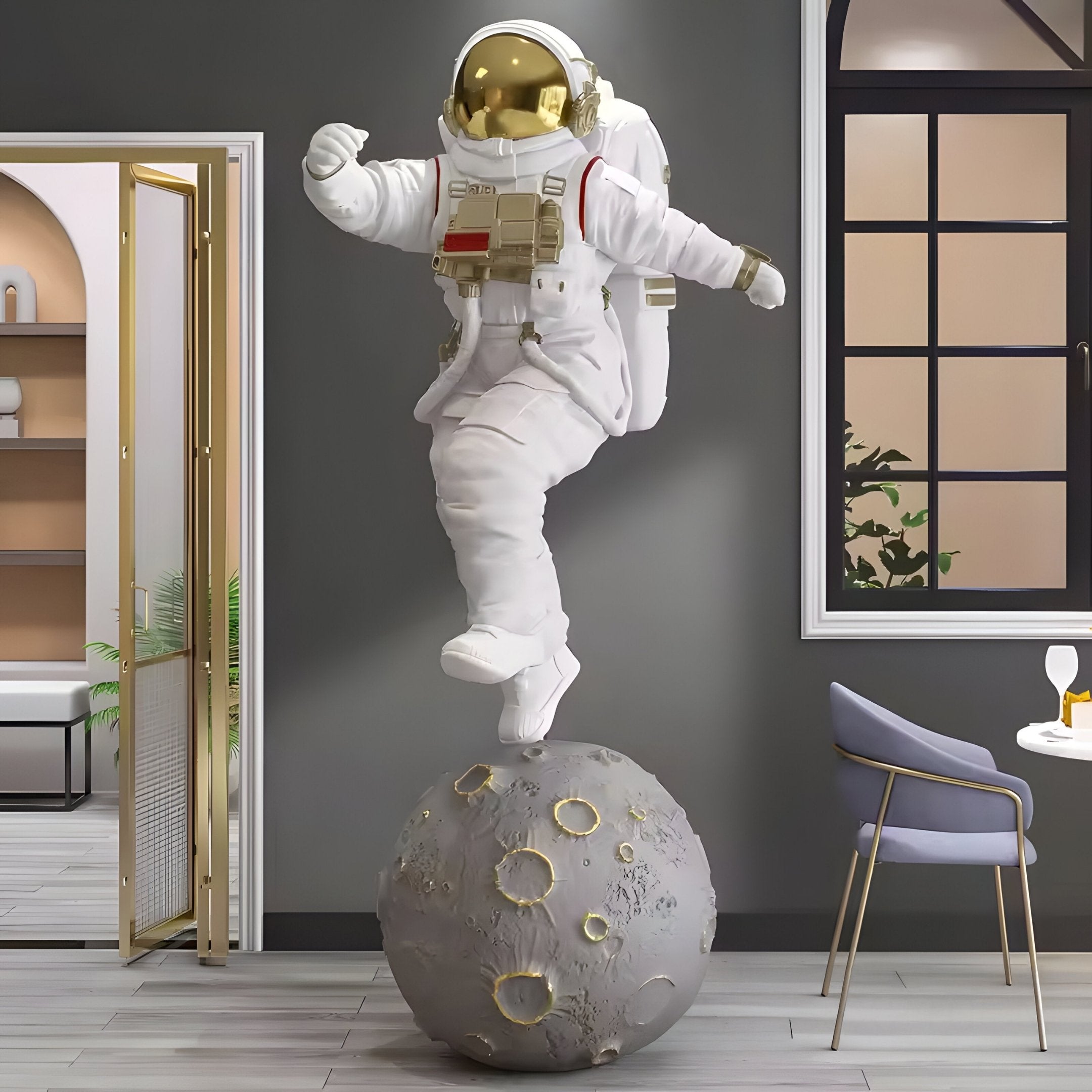 White Space Astronaut Moon Strider Sculpture - 210cm