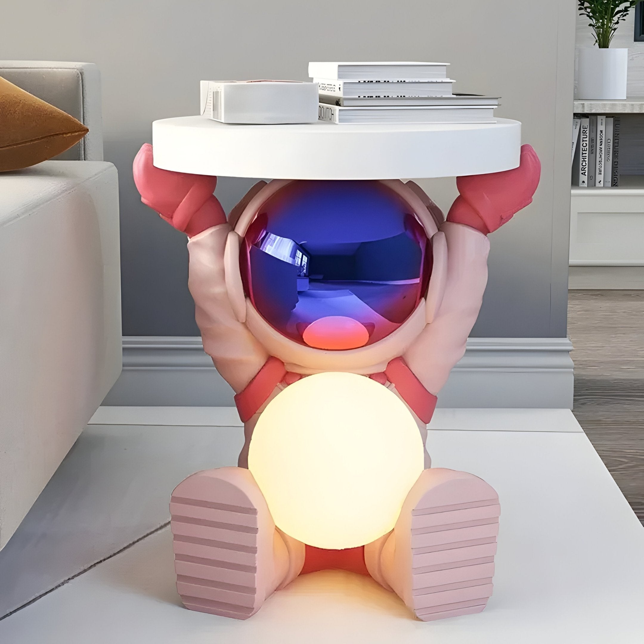 Stellar Pink Astronaut Glow Side Table Figure - 50cm