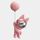 The Giant Sculptures Pink Astronaut Bunny Balloon 3D Wall Art (70cm) features a pink bunny in a spacesuit with a shiny visor, floating with a pink moon-like balloon—an enchanting accent for any space.