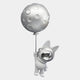 The Chrome Astronaut Bunny Balloon 3D Wall Art (58cm) by Giant Sculptures features a cute bunny in a shiny helmet hanging from a moon balloon, adding playful, space-inspired charm to any room.