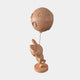 Side view of the Giant Sculptures Rose Gold Astronaut Bunny Moon Balloon Sculpture at 60cm, bunny in helmet reaching for a cratered moon balloon on a plain background.