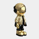 The Celestial Gold Astronaut Beats Sculpture by Giant Sculptures is a 70cm figurine in a neutral pose, featuring oversized boots, headphones, and a jacket. Its shiny helmet reflects the space theme against a simple background.