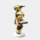The Celestial Gold Astronaut Duo Server Sculpture (78cm) by Giant Sculptures features two gold astronaut figurines with helmets and headphones on a white base, each holding trays—a stylish, functional statement for modern, space-inspired decor.
