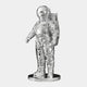 The Cosmic Chrome Space Astronaut Standing Sculpture by Giant Sculptures is an 88cm detailed figure in a spacesuit, featuring a shiny metallic surface with a helmet and backpack on a round base, perfect for adding a futuristic presence to any space-inspired décor.