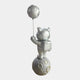 Cosmic Chrome Astronaut Kitty Moon Balloon Sculpture - 150cm