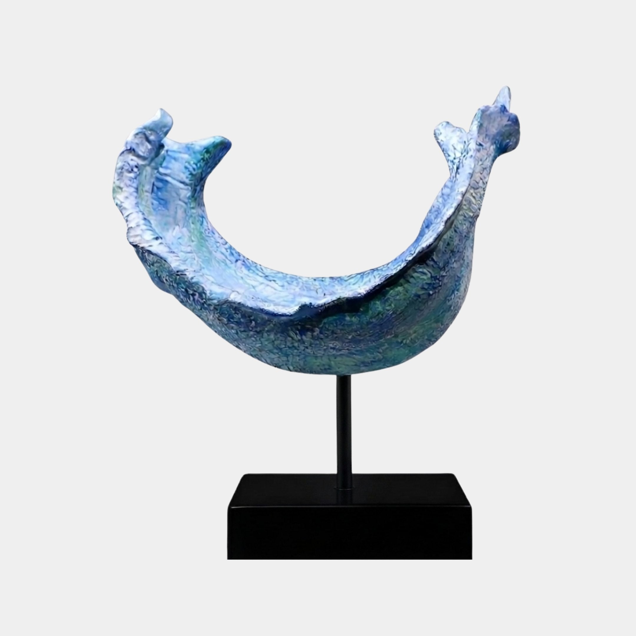 Crescent Swell Blue Wave Sculpture - 50cm