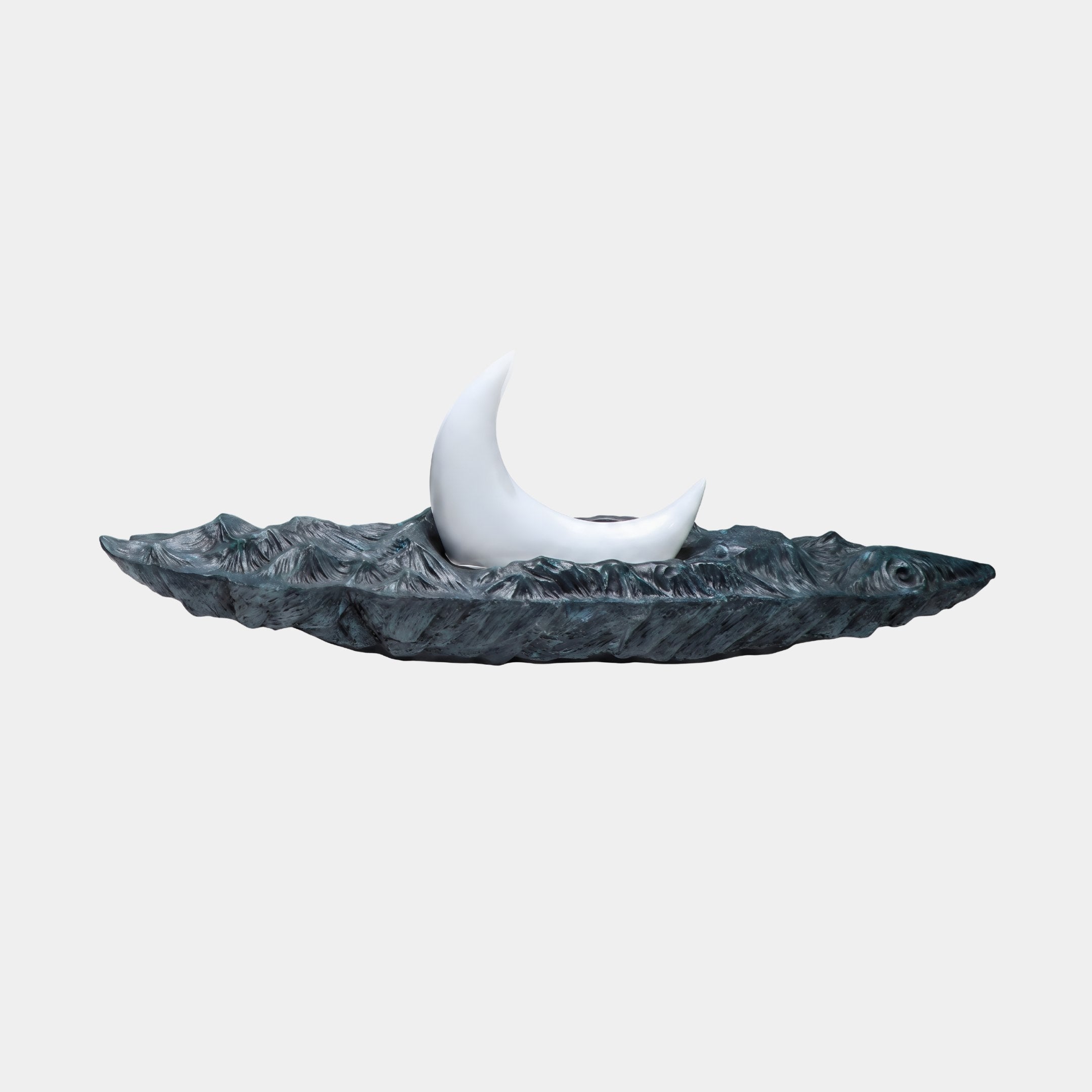 Low Tide White & Black Wave Sculpture - 85cm