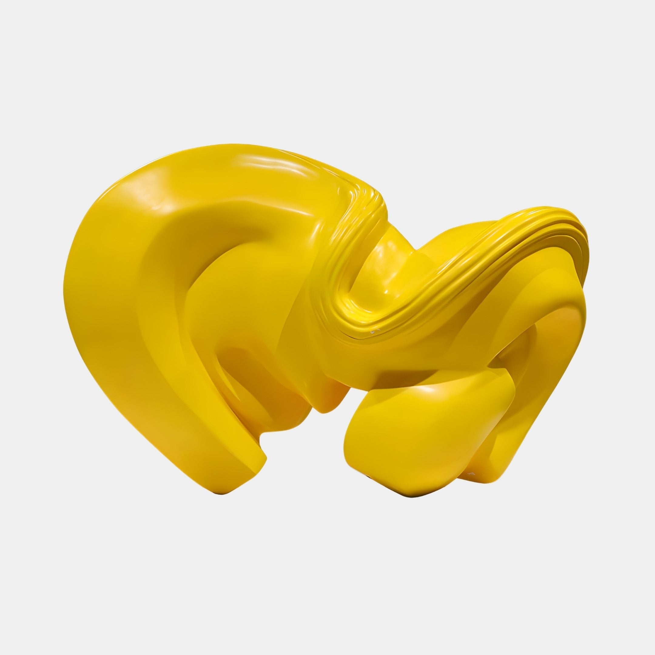 Saffron Fold Yellow Abstract Sculpture - 70cm