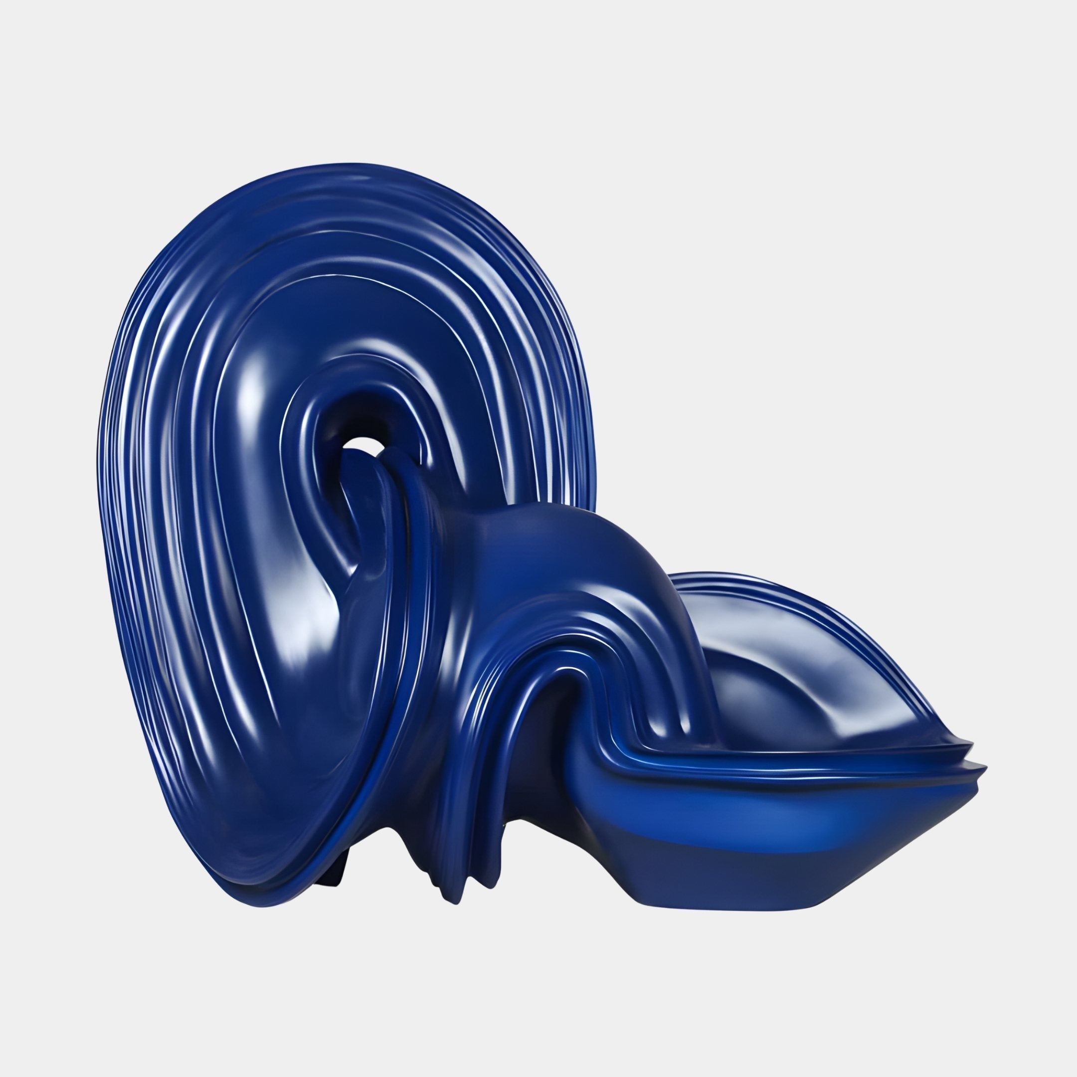Tidal Furl Blue Wave Sculpture - 76cm