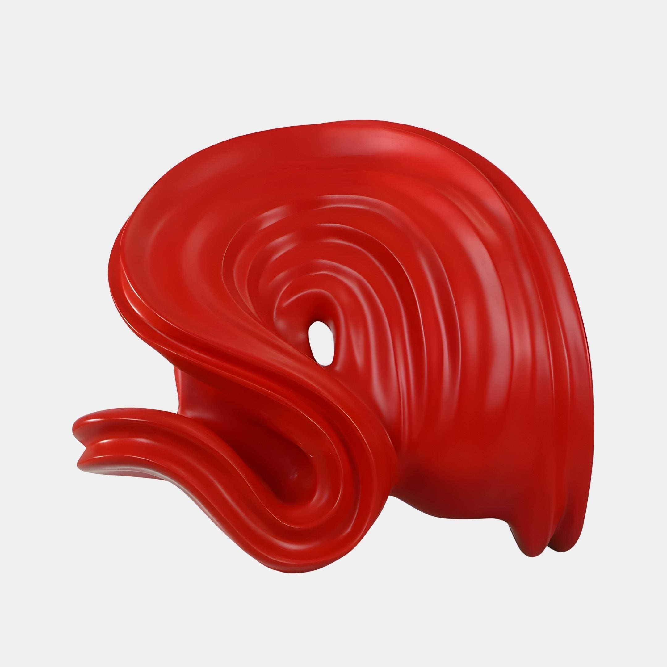 Crimson Crest Red Wave Sculpture - 60cm