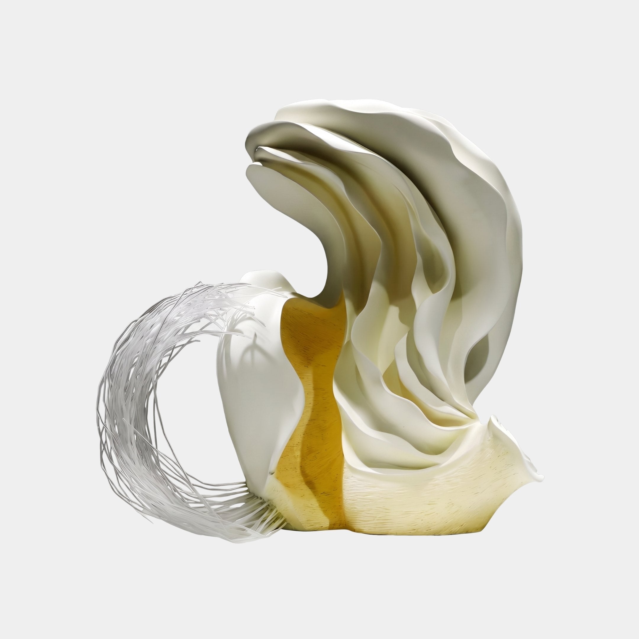 Plume Cream & Gold Abstract Sculpture - 90cm
