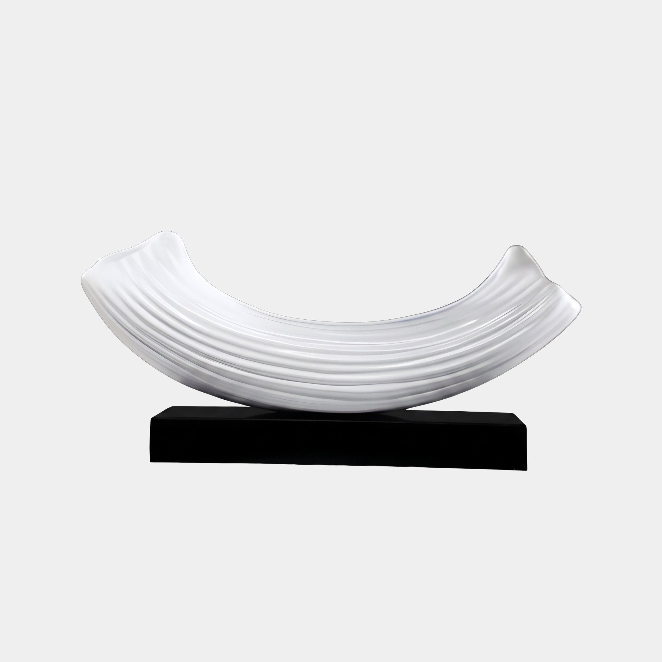 Quiet Hollow White Abstract Sculpture - 67cm
