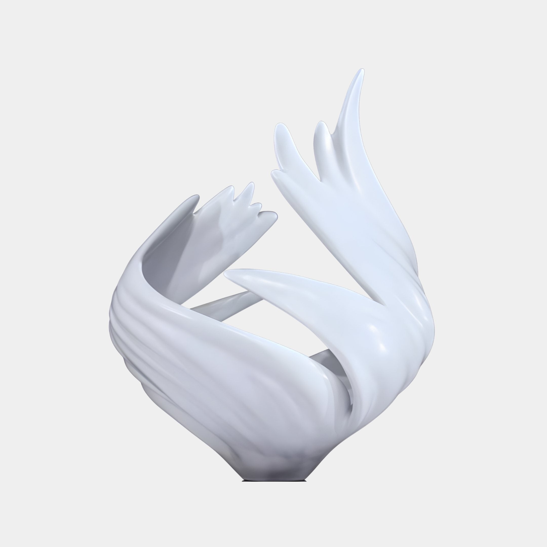Cupped Wings White Abstract Sculpture - 55cm