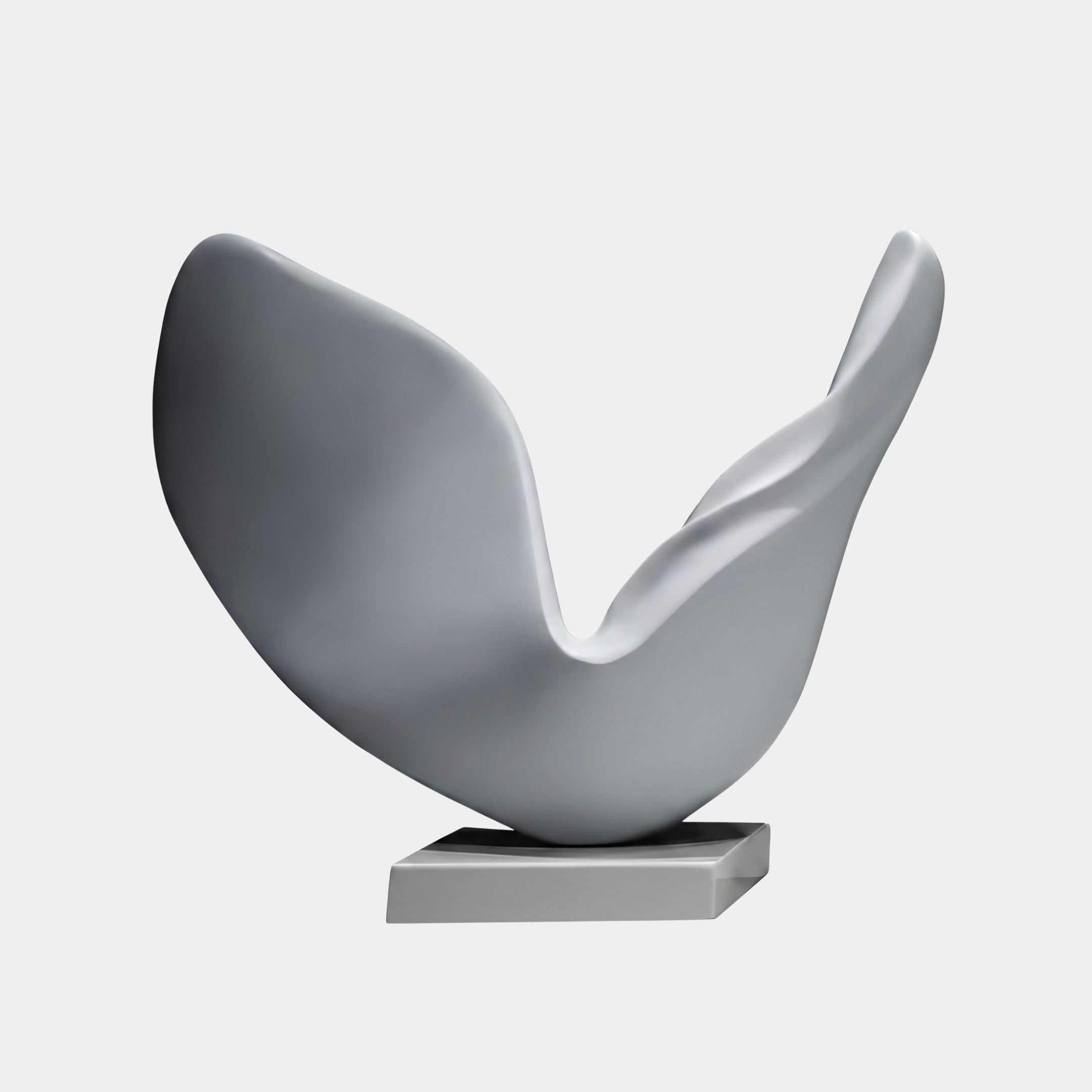 Ripple Curl Grey Wave Sculpture - 42cm