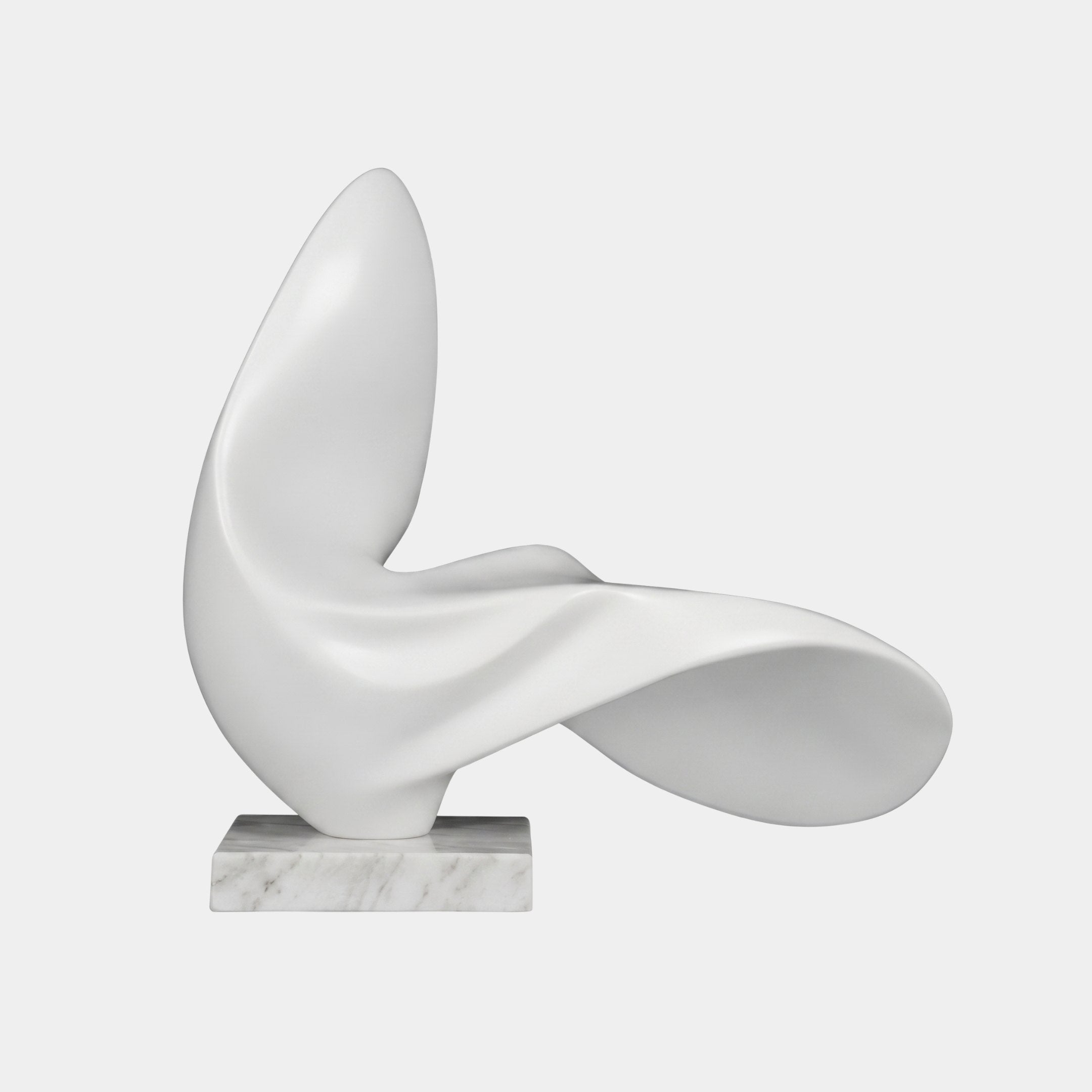 Glide White Abstract Sculpture - 43cm