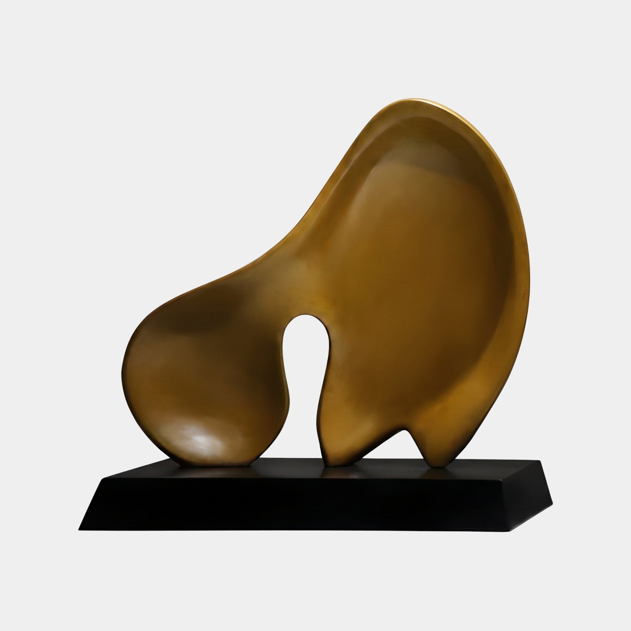 Gilded Hollow Gold Abstract Sculpture - 48cm
