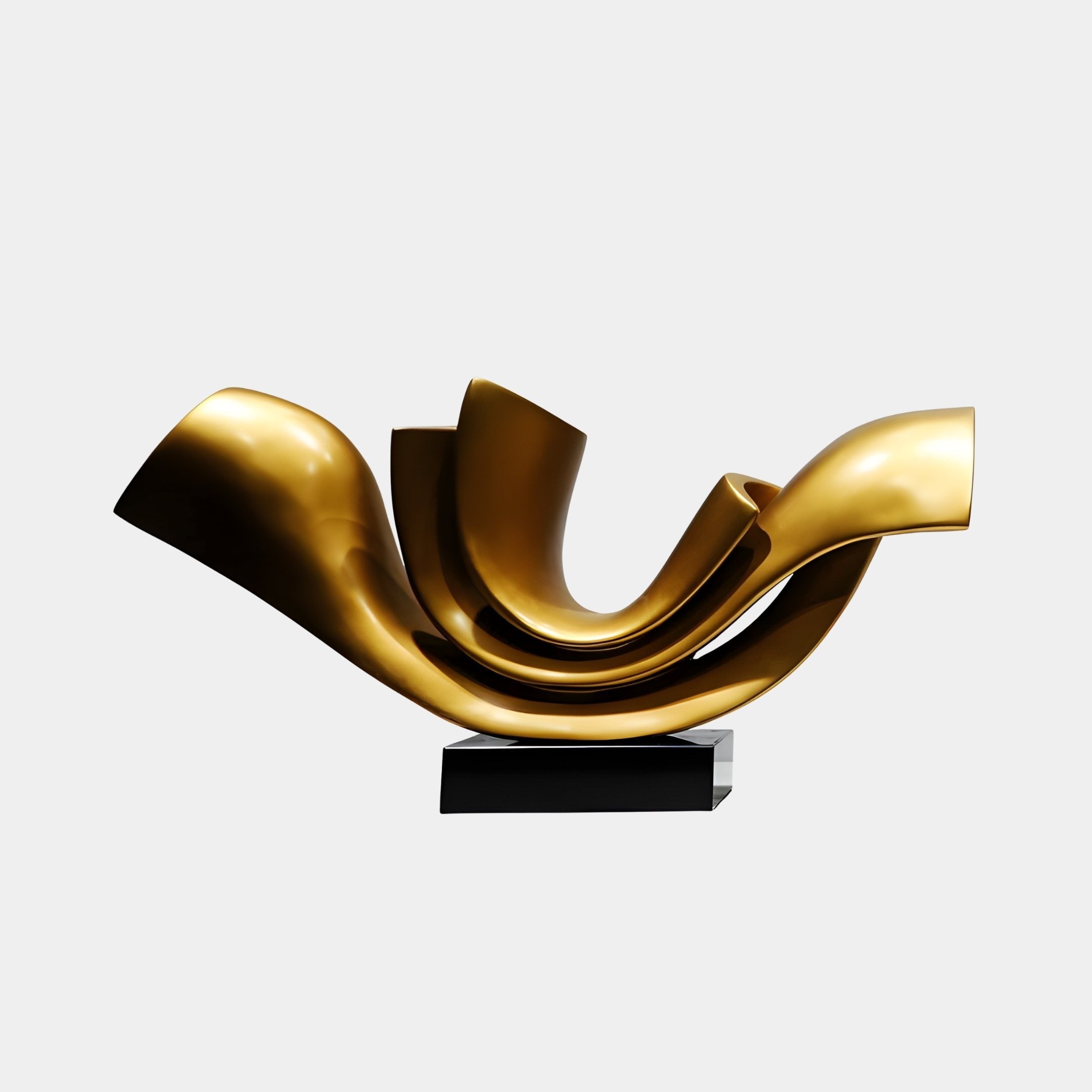 Gilded Swell Gold Abstract Sculpture - 84cm