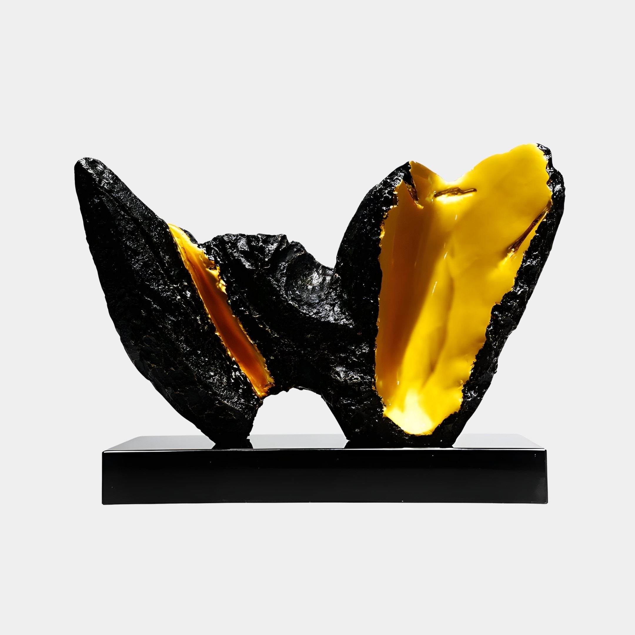 Riven Gold Black & Gold Abstract Sculpture - 57cm
