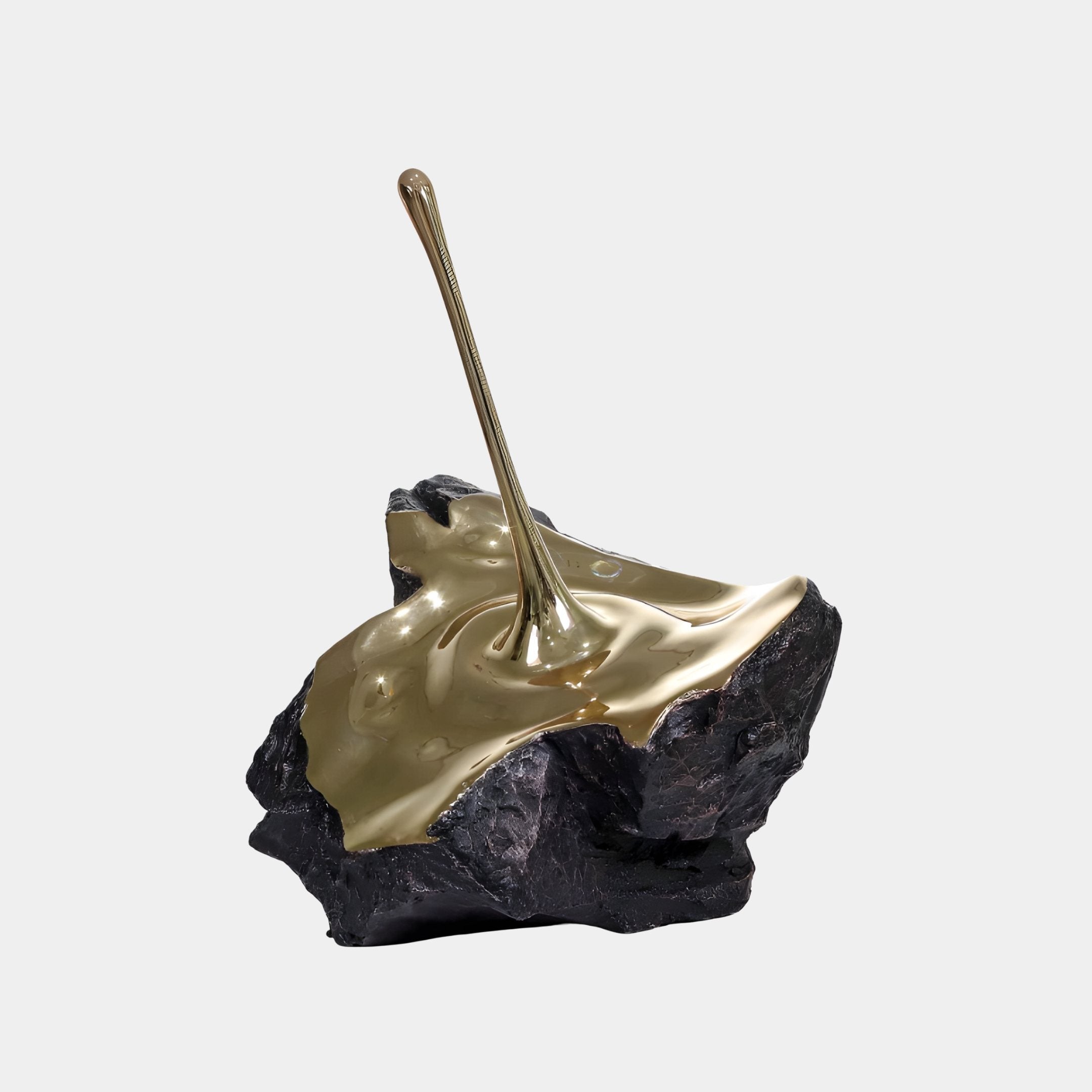 Gilded Outcrop Bronze & Black Abstract Sculpture - 70cm