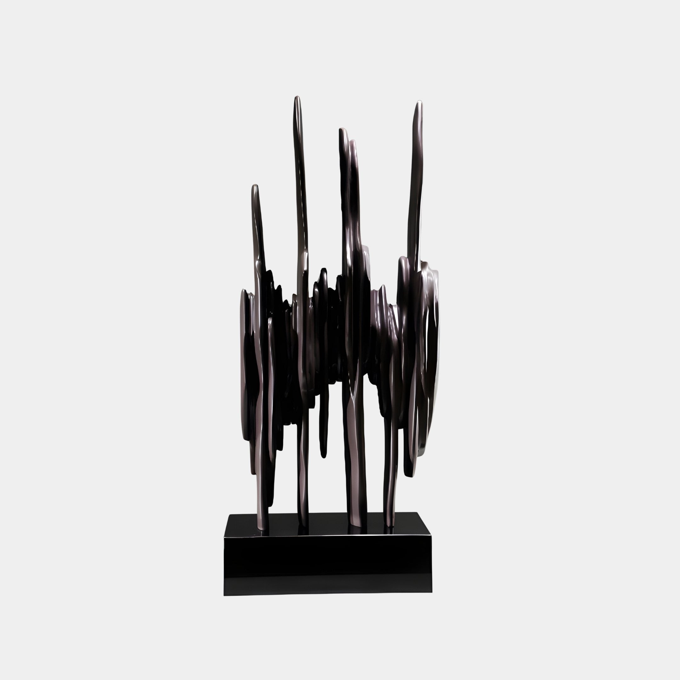 Reed Stand Black Abstract Sculpture - 133cm