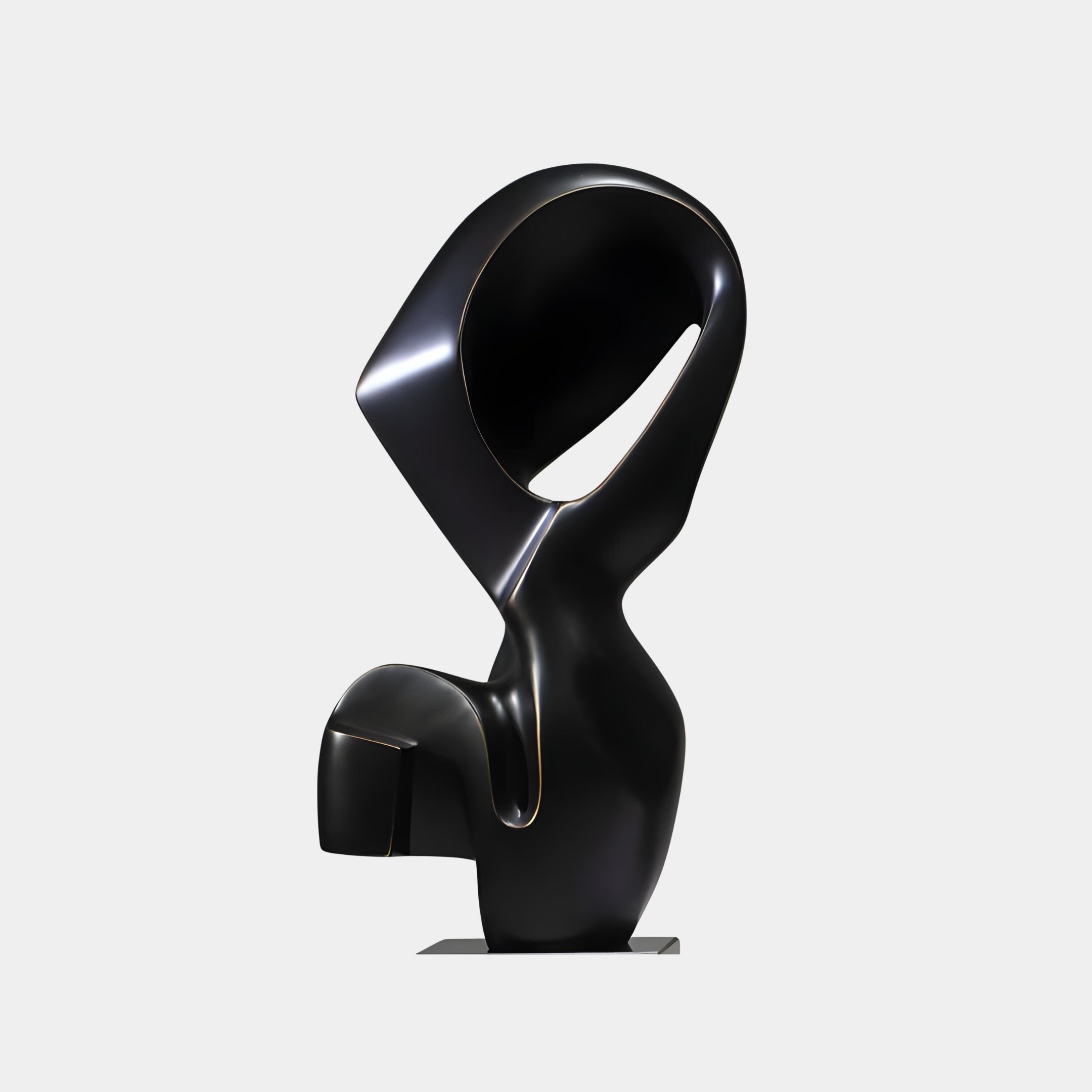 Onyx Loop Black Abstract Sculpture - 65cm