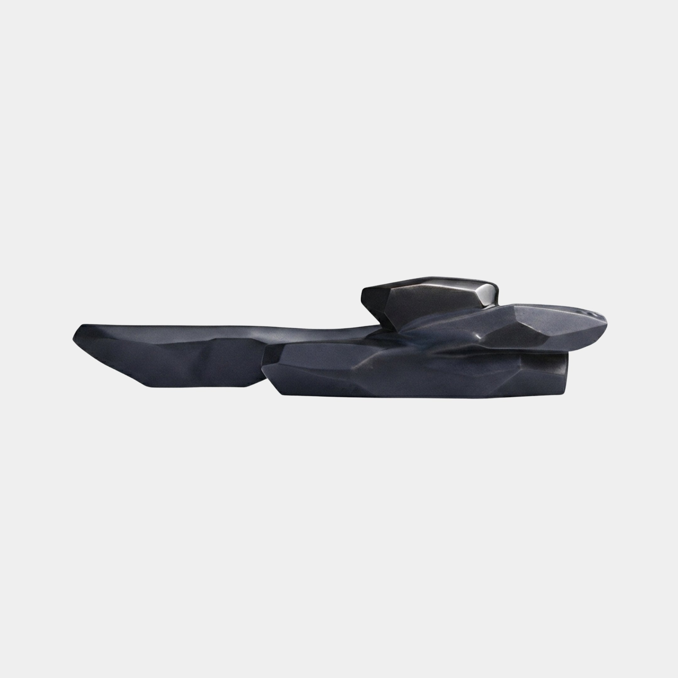 Twin Ridge Black Abstract Sculpture - 56cm
