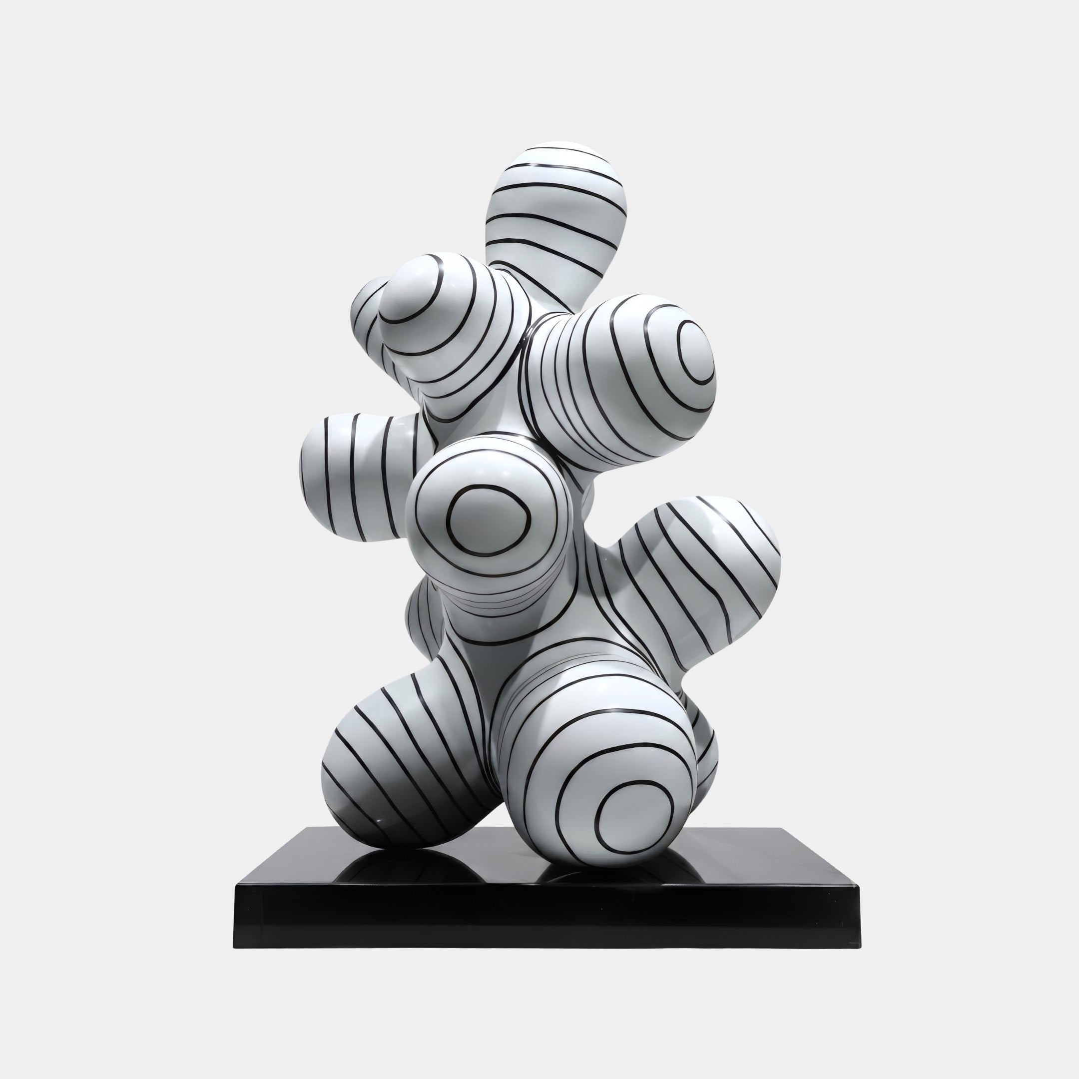 Orbit Cluster White & Black Abstract Sculpture - 90cm