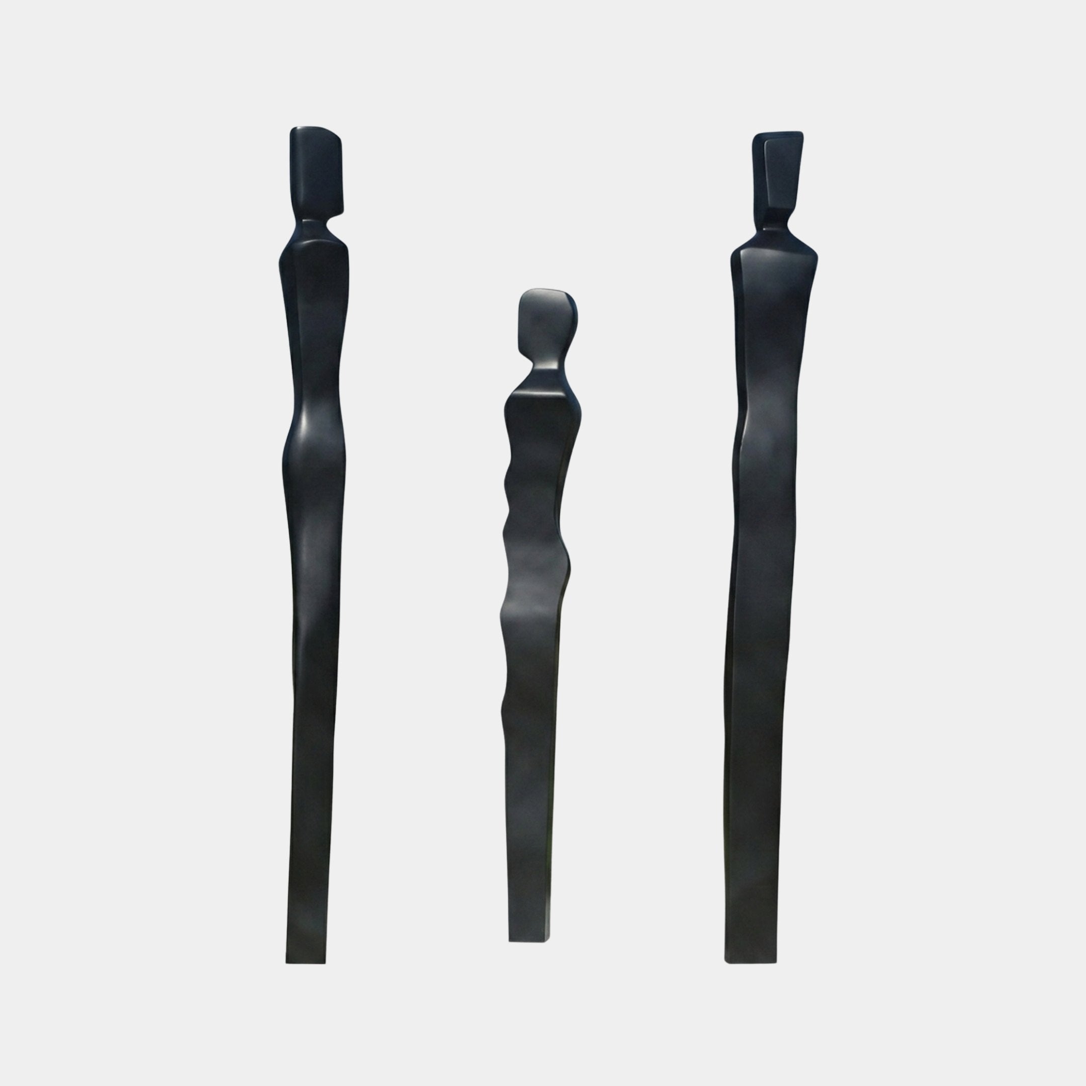 Sentinels Black Abstract Sculpture - 204cm