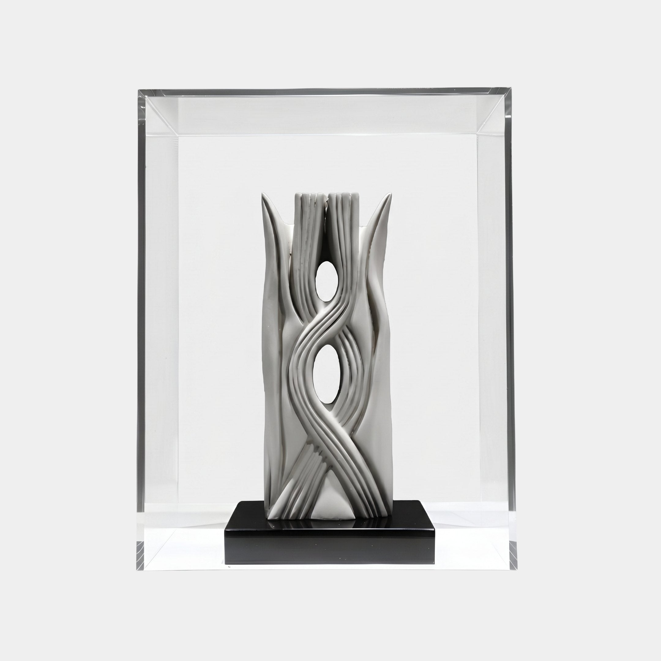 Twin Strand White Abstract Sculpture - 68cm