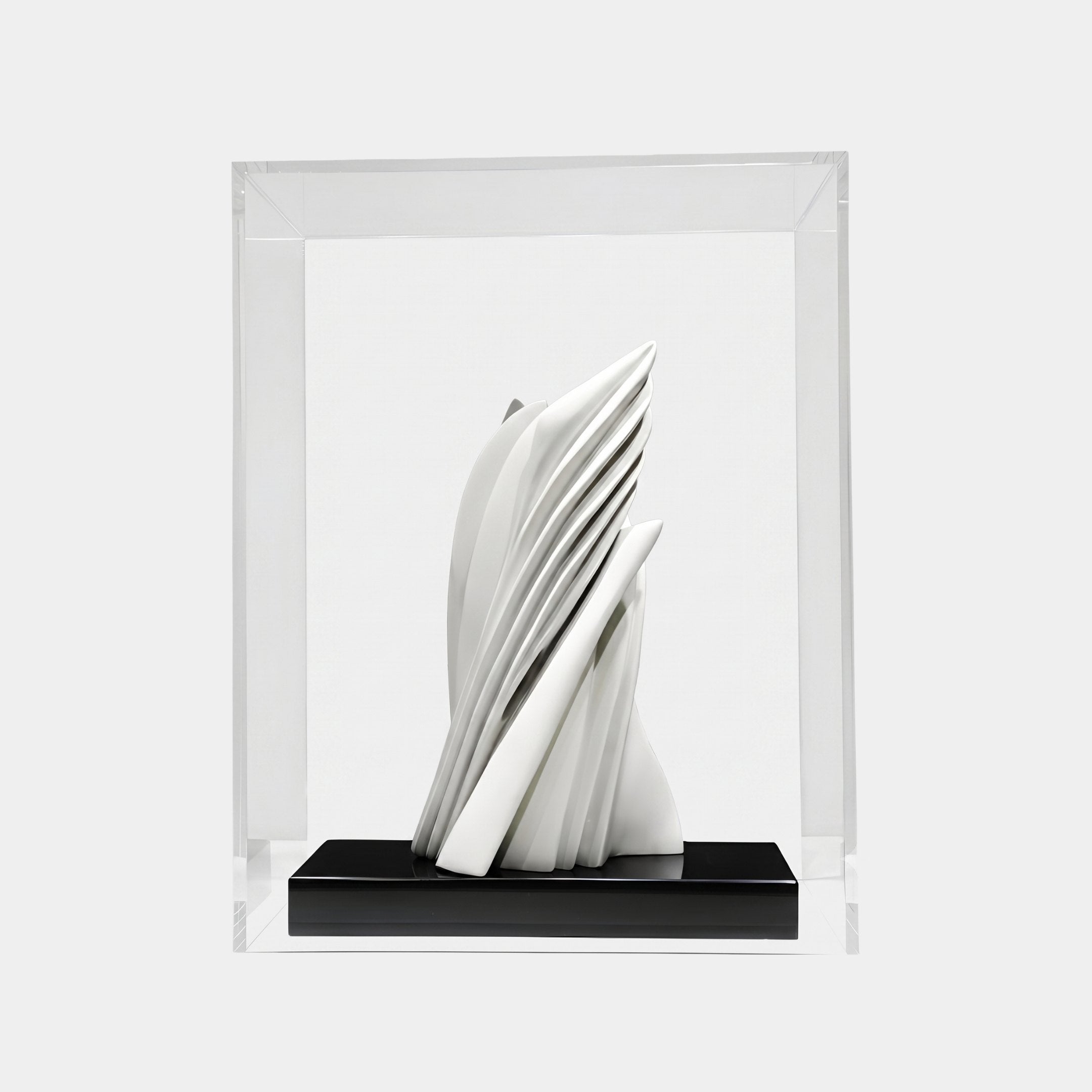 White Fan White Abstract Sculpture - 68cm