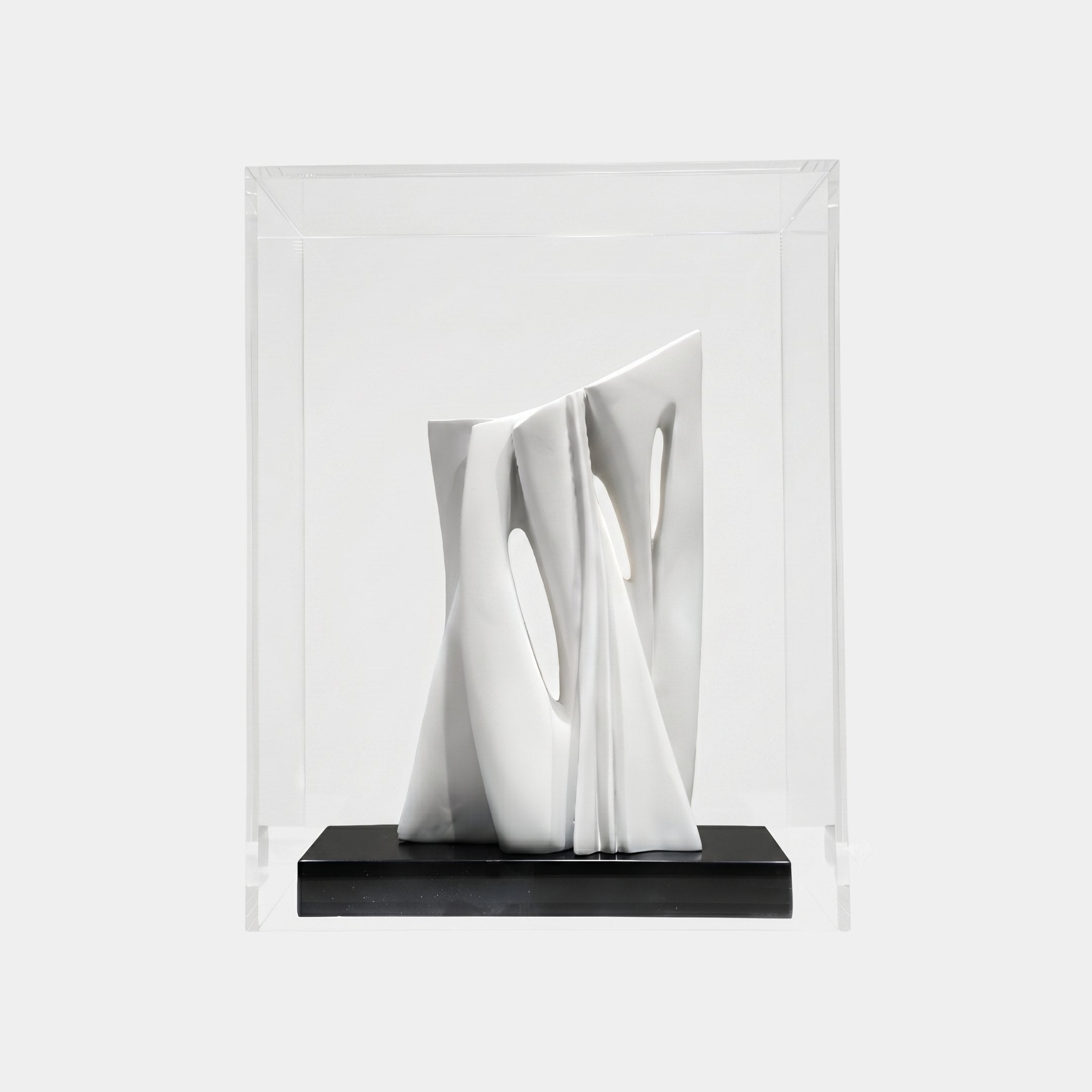 Twin Sail White Abstract Sculpture - 68cm