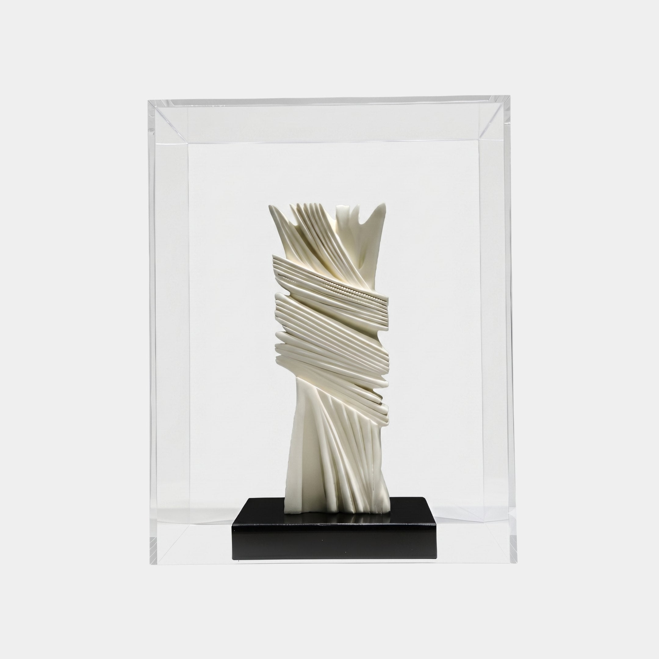 Wound Coil White Abstract Sculpture - 68cm
