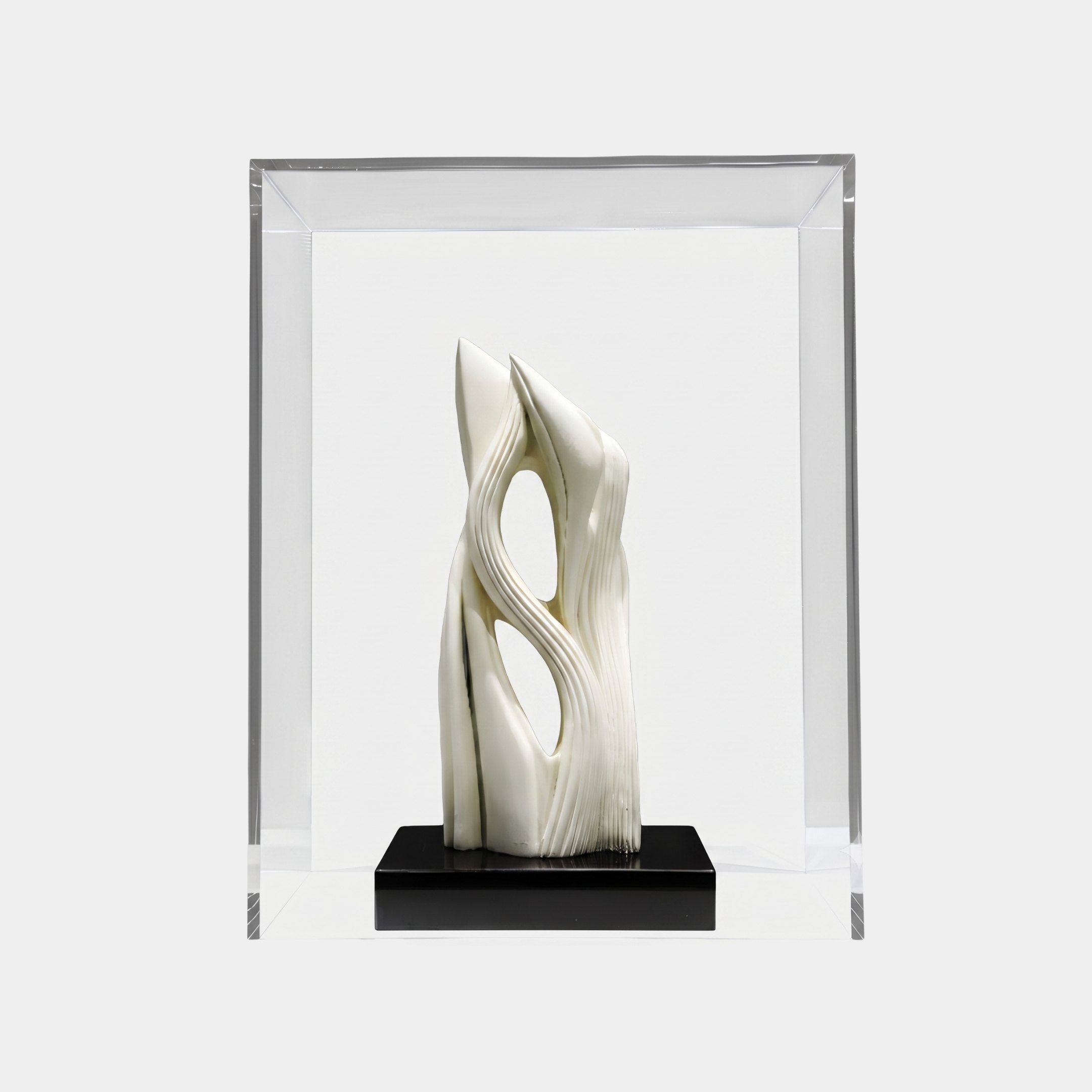 Twin Eye White Abstract Sculpture - 68cm