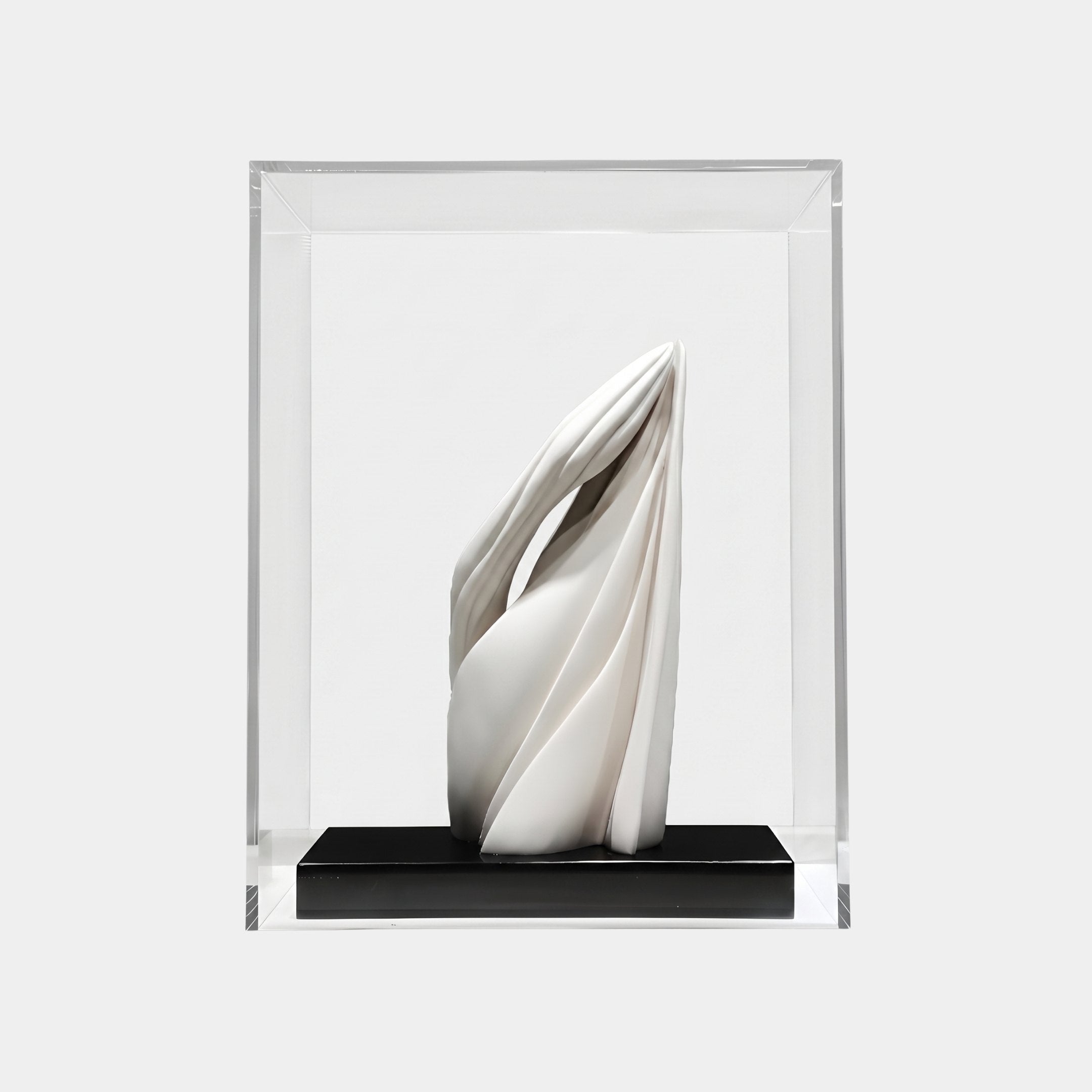 Folded Veil White Abstract Sculpture - 68cm