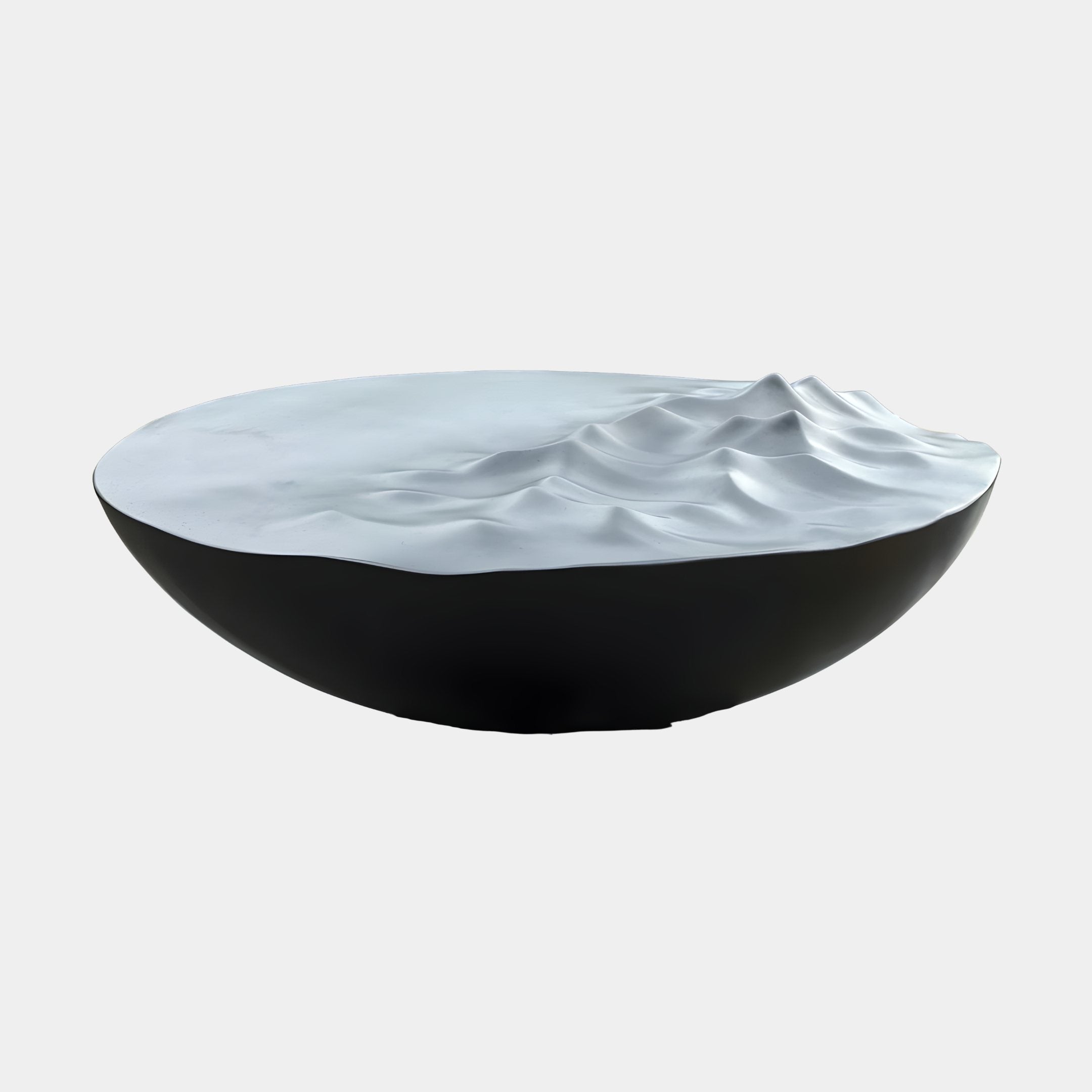 Caldera Silver & Black Bowl Sculpture - 200cm