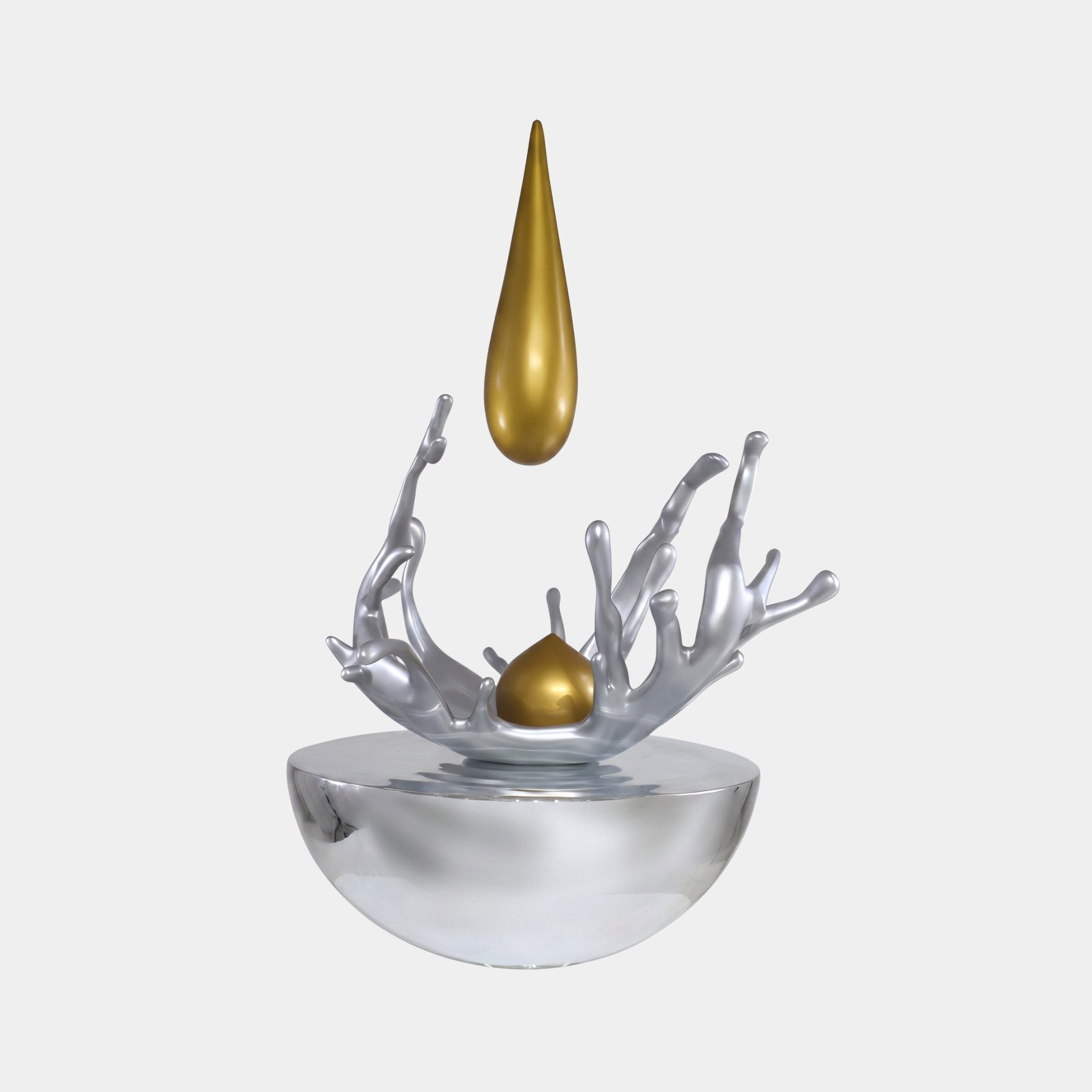 Cascade Silver & Gold Splash Sculpture - 120cm