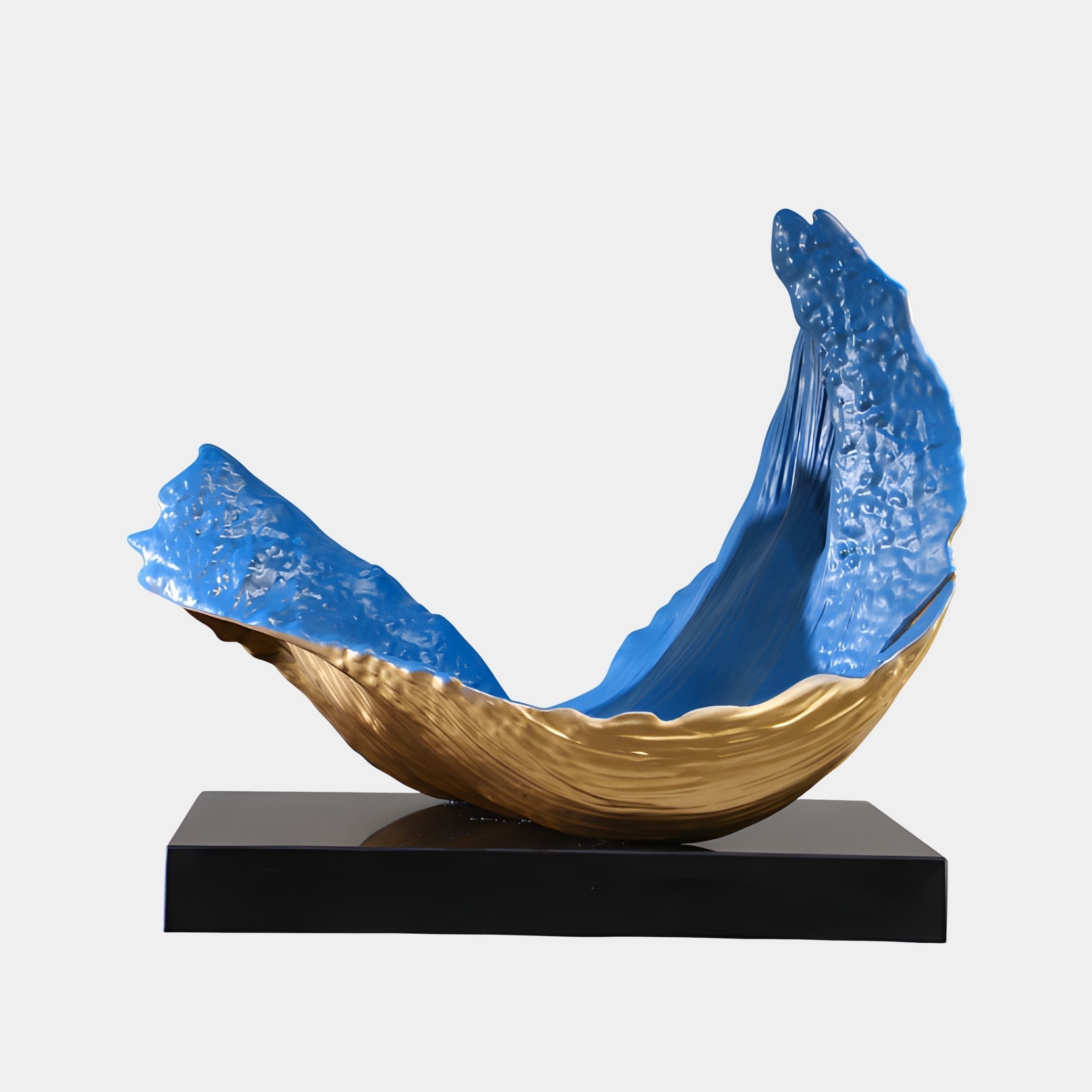 Gilt Blue & Gold Leaf Sculpture - 63cm