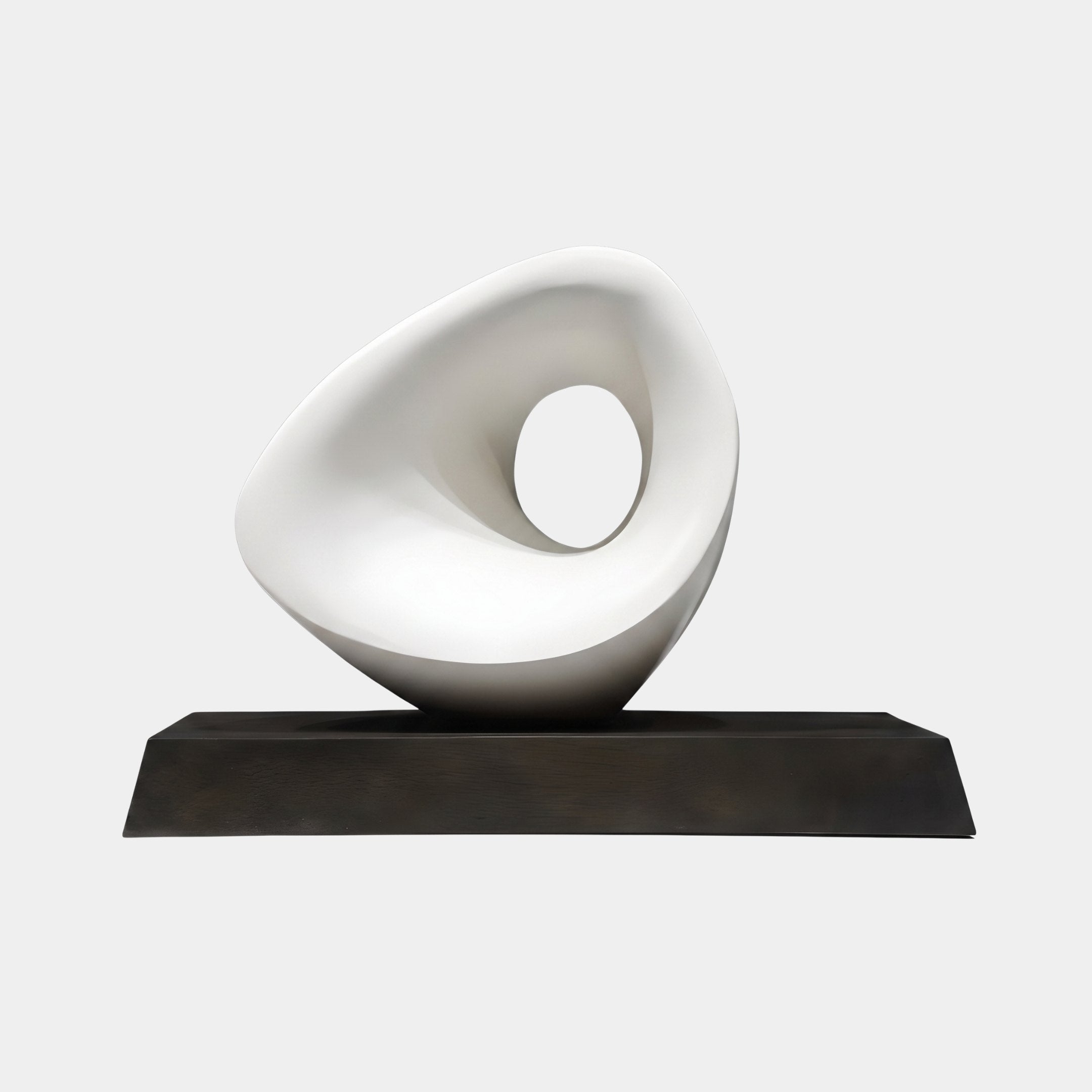 Pebble Eye White Abstract Sculpture - 34cm