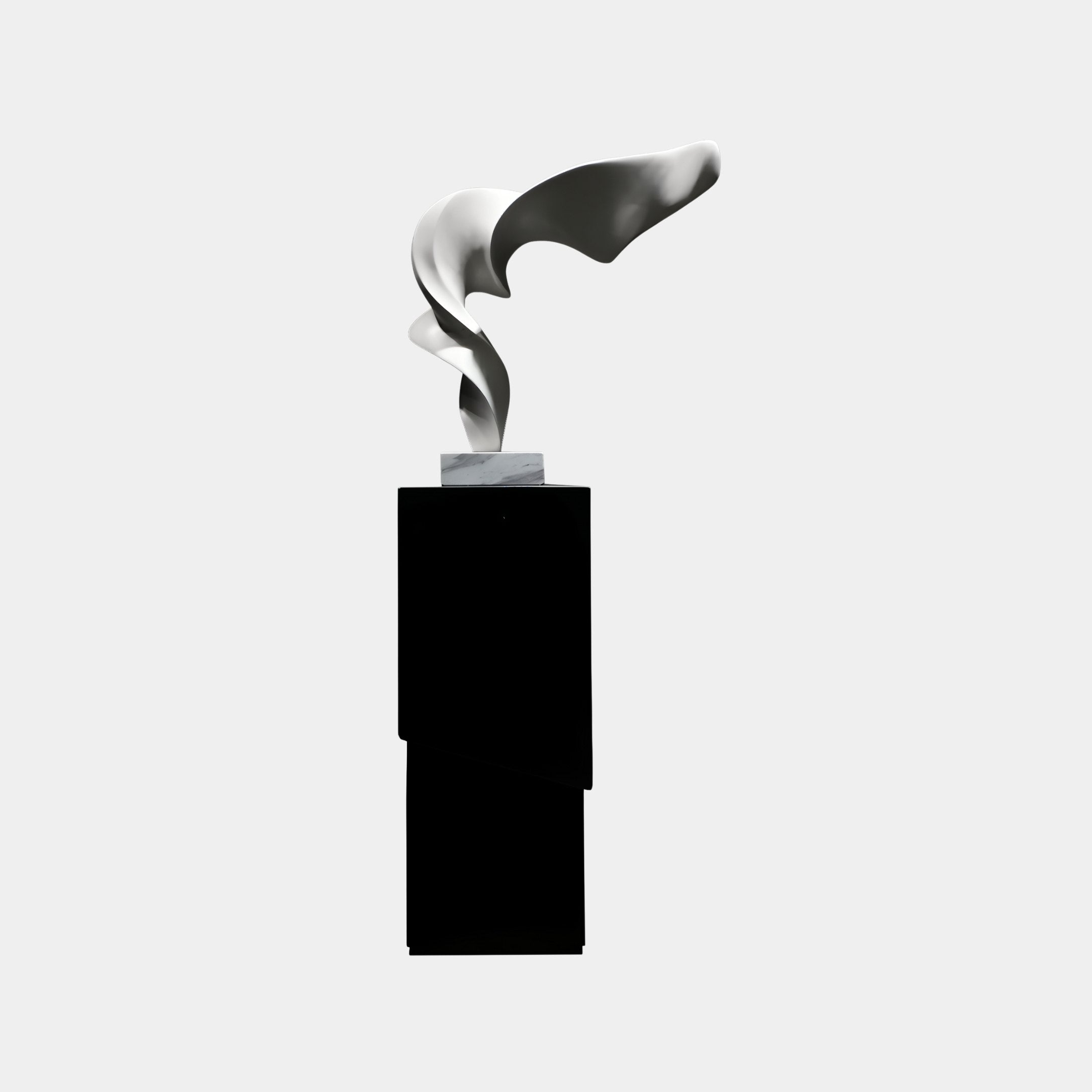 Silver Flame Grey Abstract Sculpture - 185cm