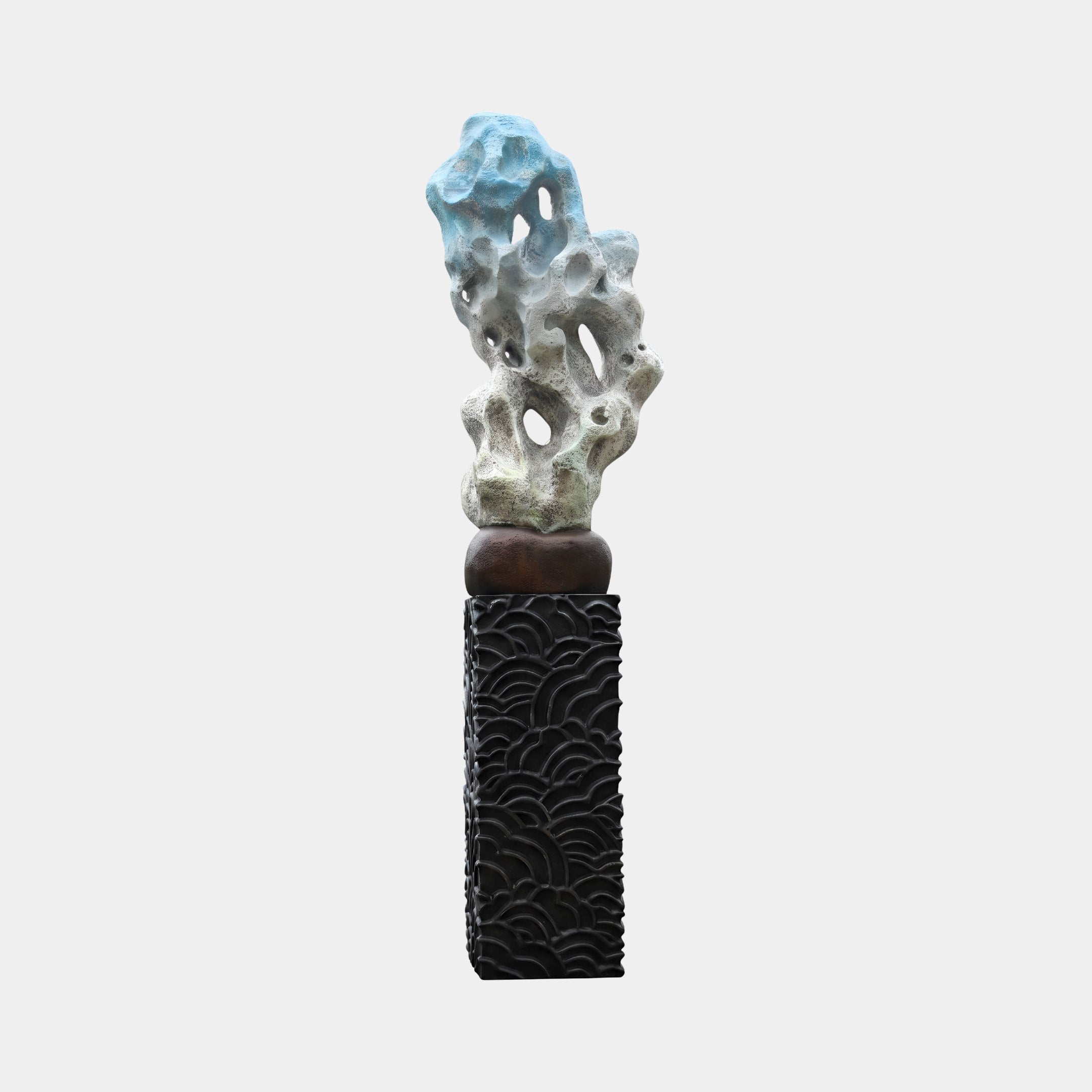 Ingleby Blue & White Abstract Sculpture - 211cm