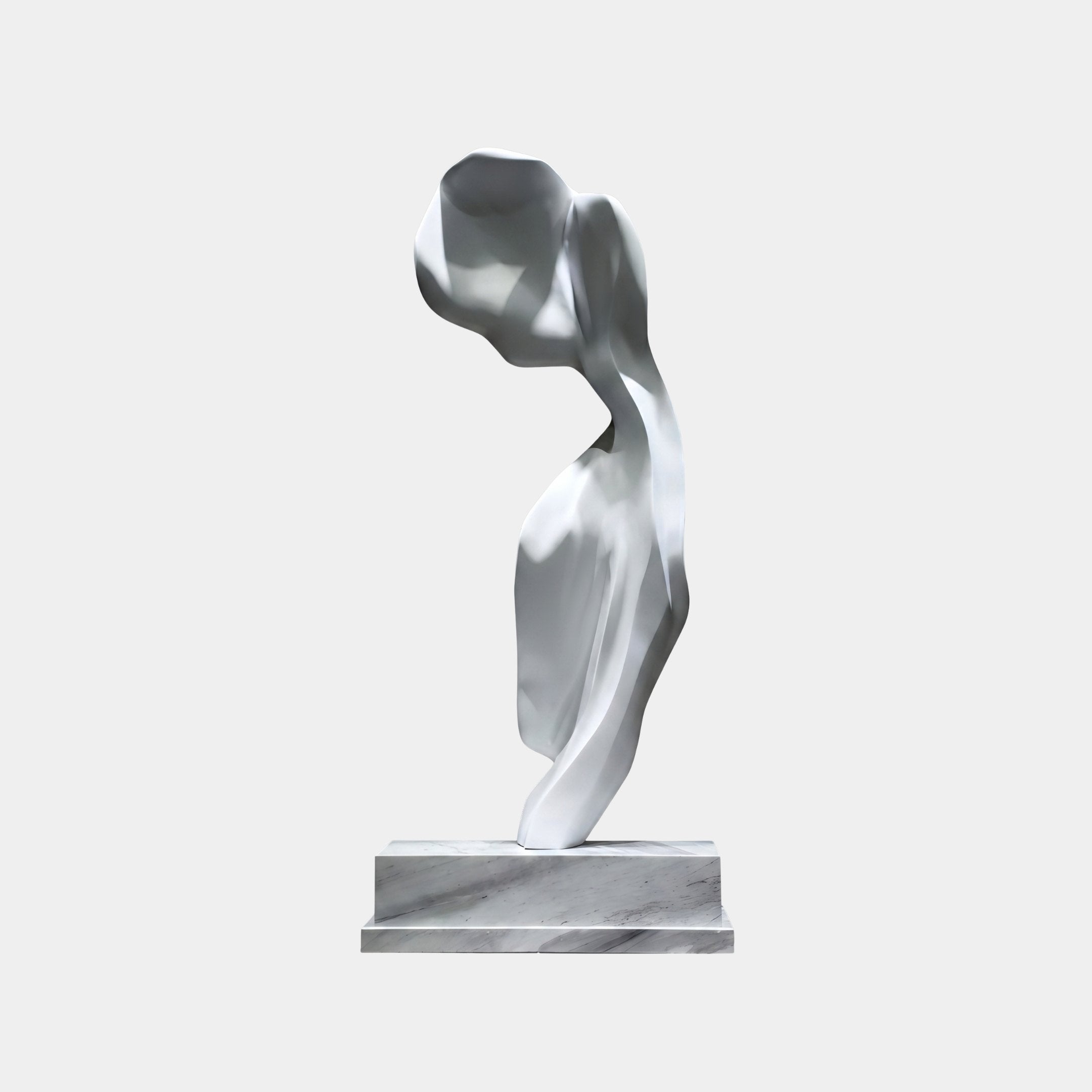 Standing Form Grey Abstract Sculpture - 176cm
