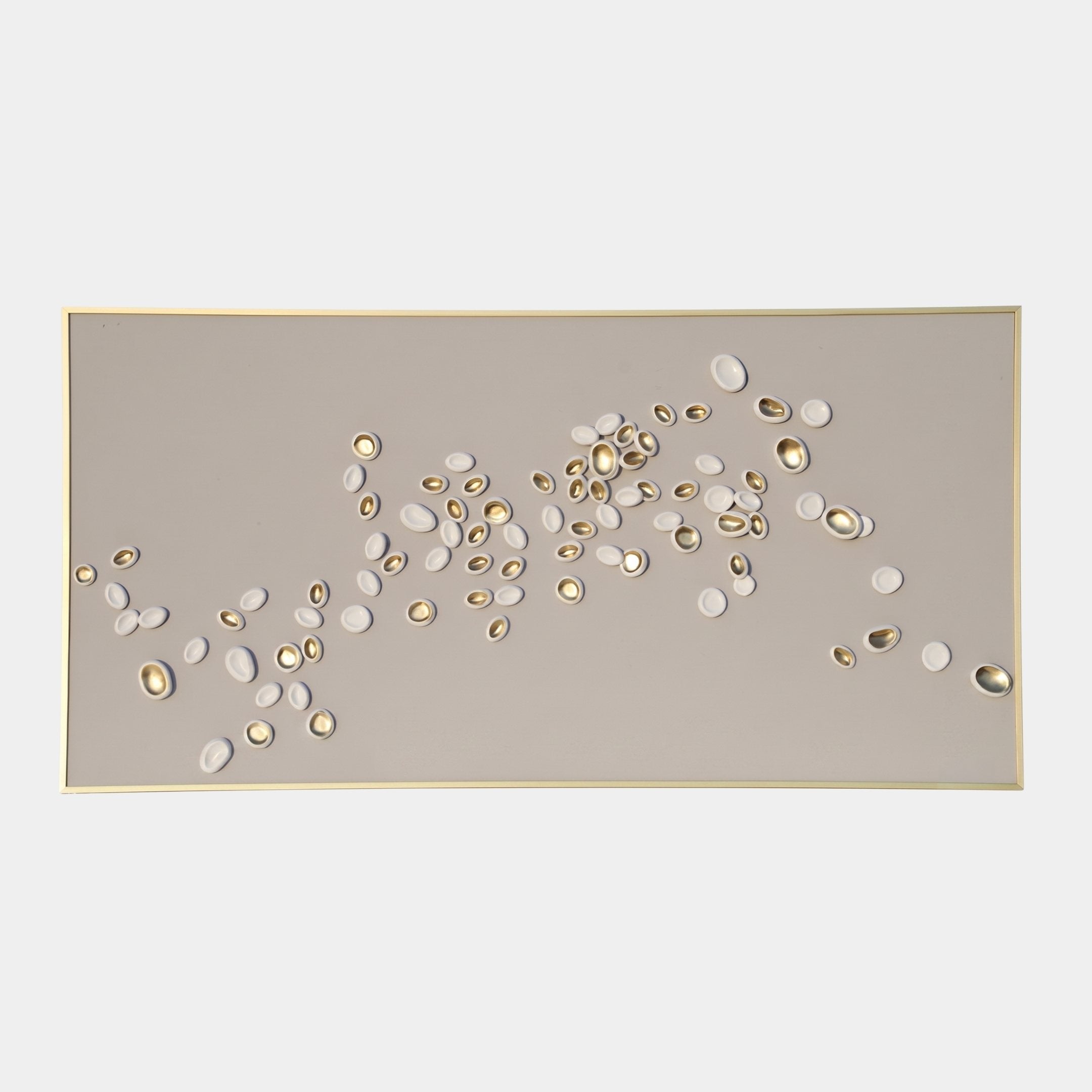 Lennox White & Gold Abstract Wall Art - 160cm