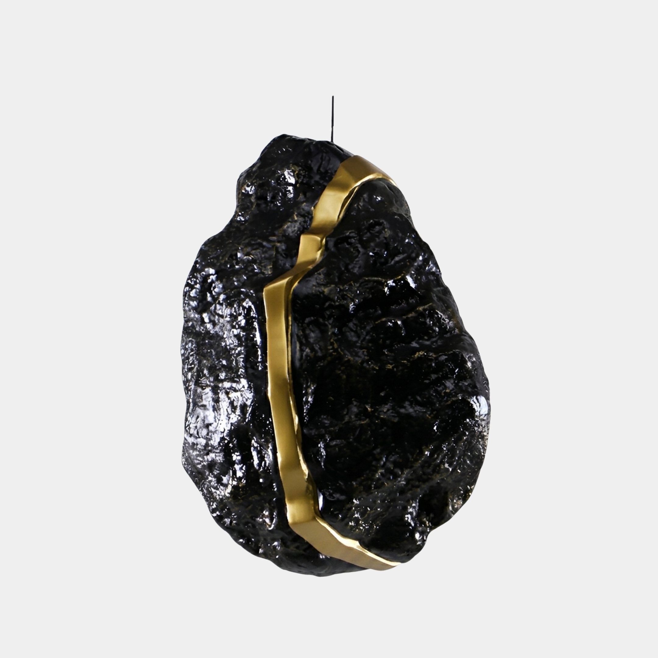 Odell Black & Gold Rock Sculpture - 50cm