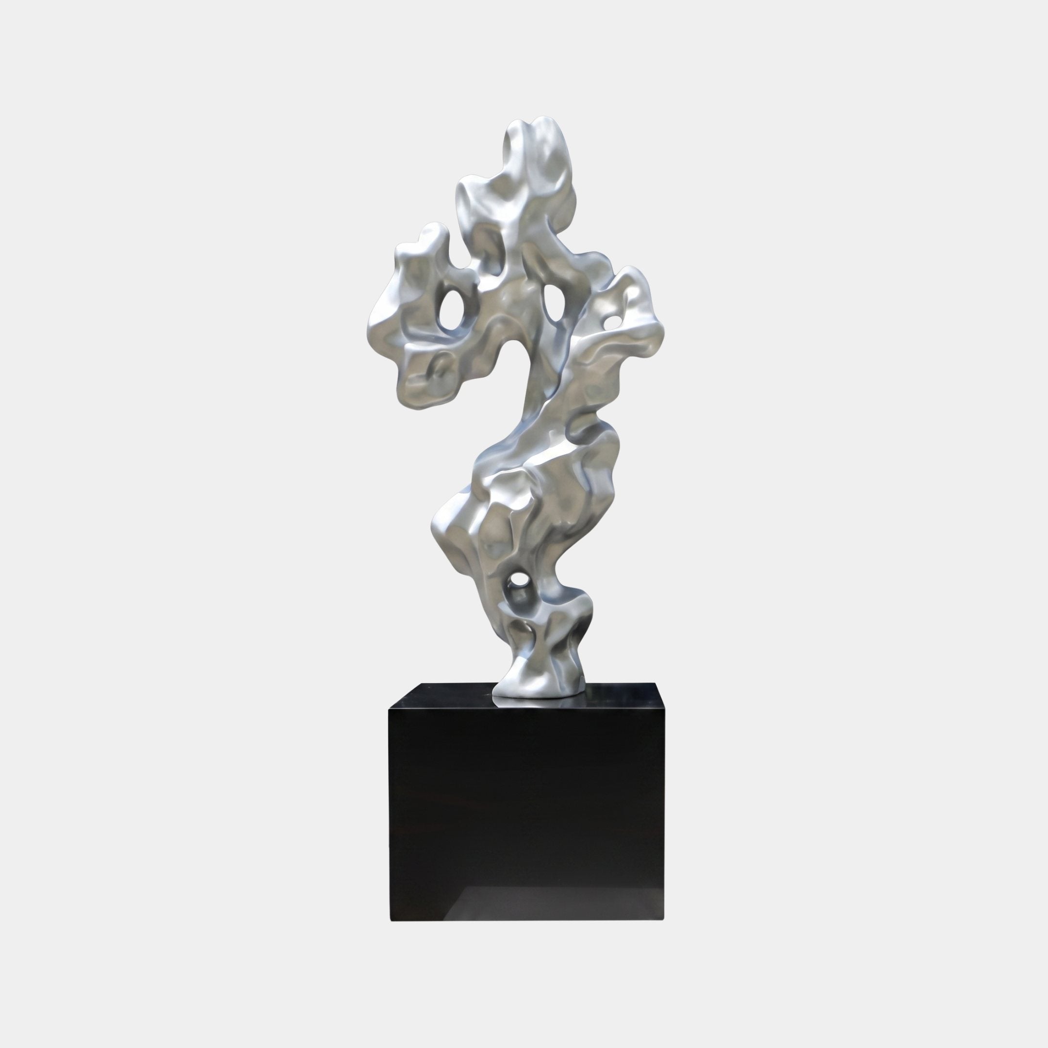 Ridley Silver Abstract Sculpture - 181cm