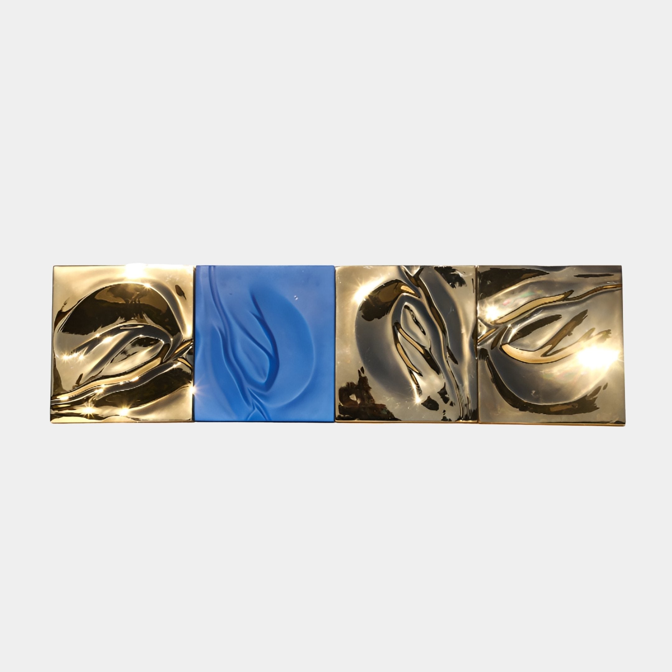 Ennis Gold & Blue Abstract Wall Art - 180cm