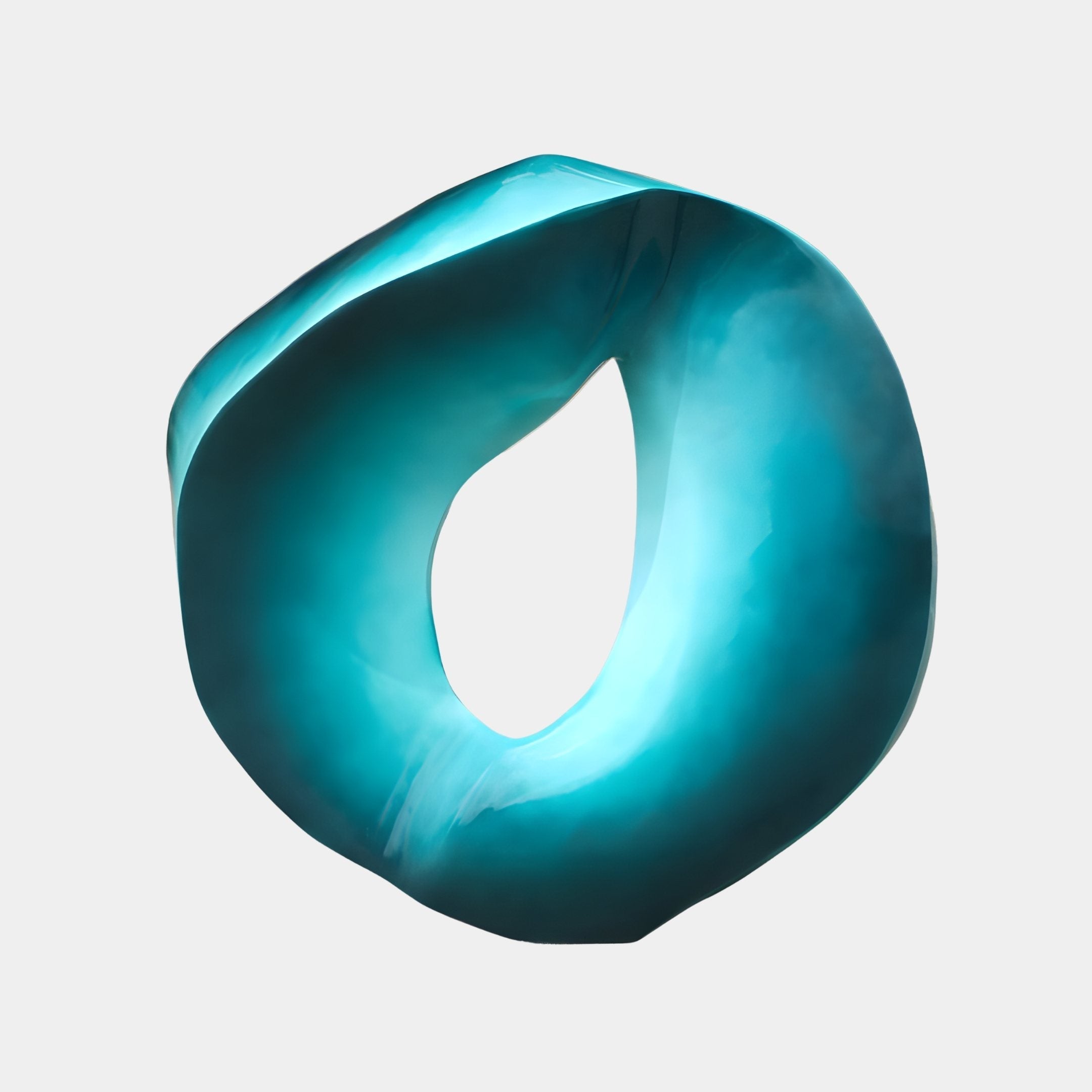 Lagoon Blue Abstract Sculpture - 110cm