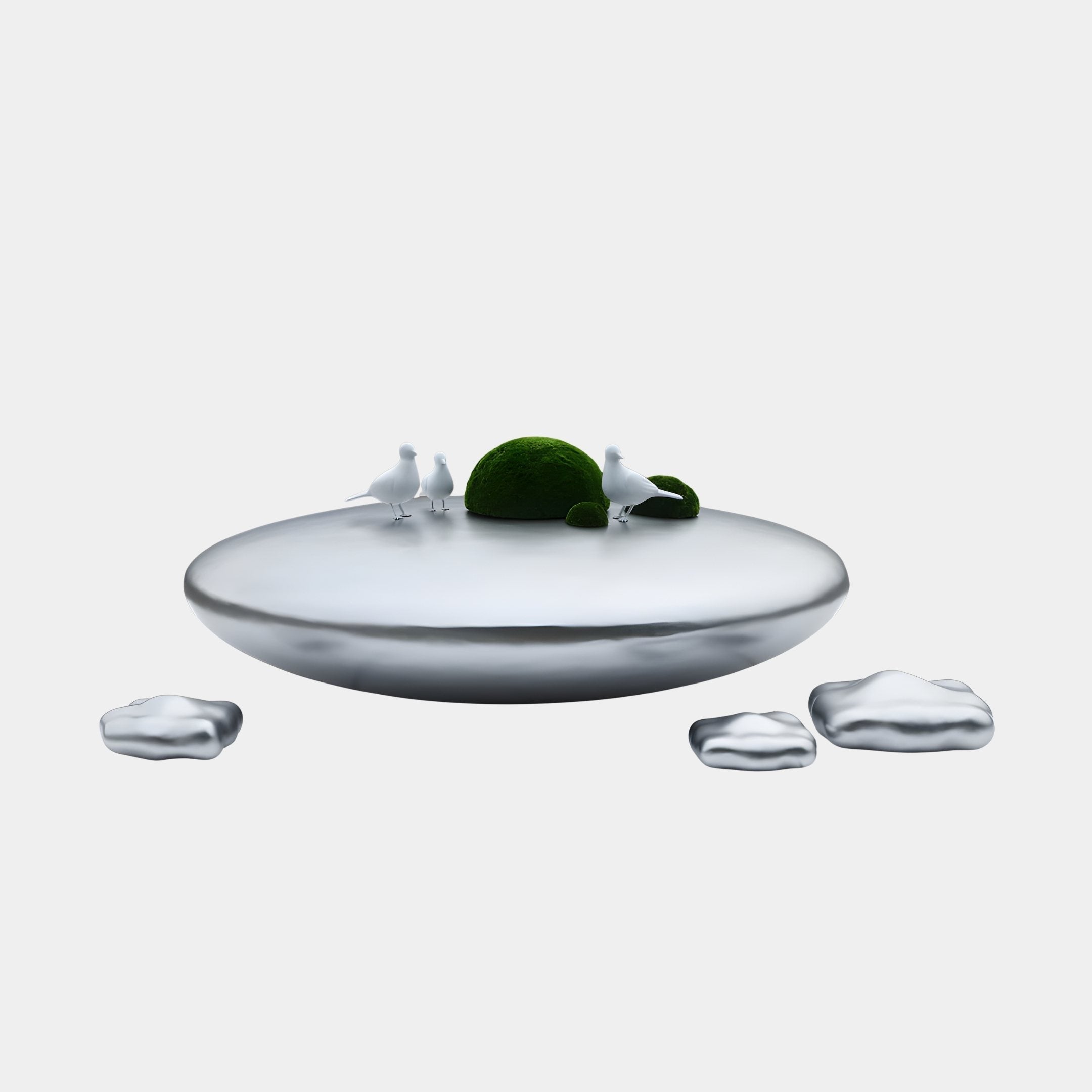 Adriel Silver Dish Sculpture - 172cm