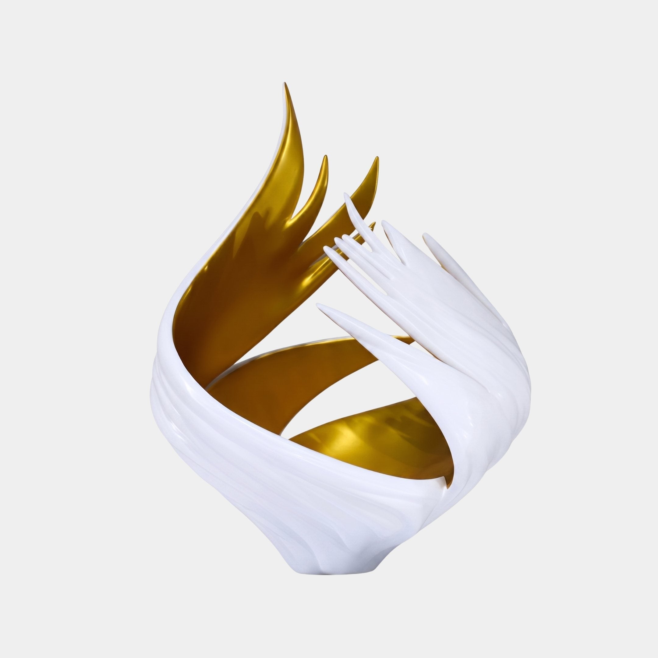 Rosacre White & Gold Organic Sculpture - 61cm