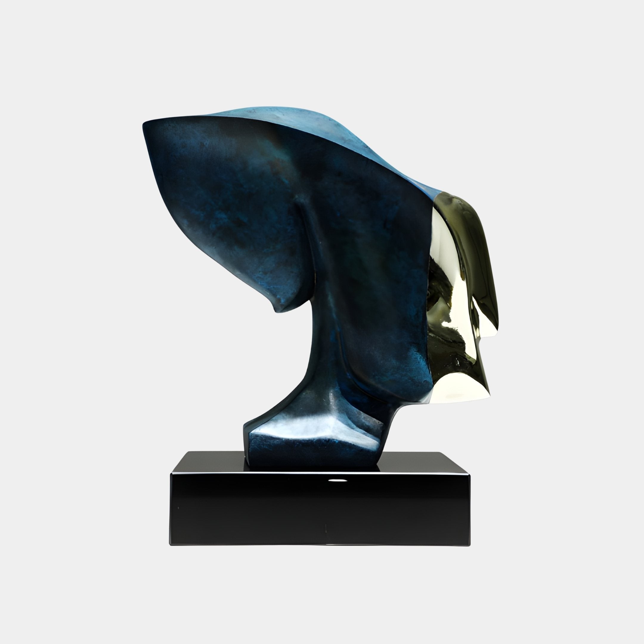 Veil Blue & Silver Head Sculpture - 38cm