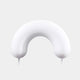 Acreby Bronze & White Abstract Sculpture, 28cm, white horseshoe arch resin sculpture on small clear supports, shown against a plain light grey background.